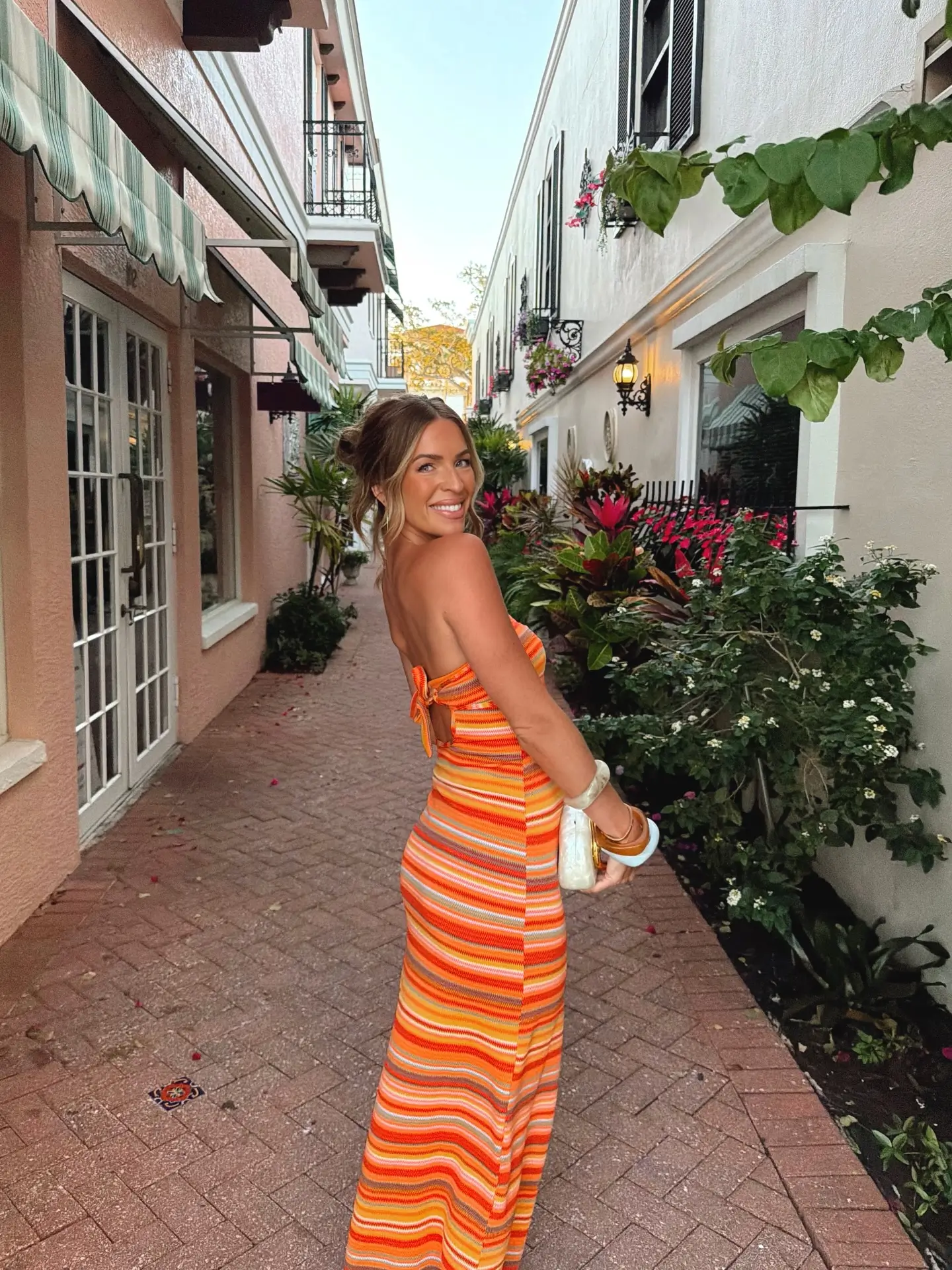 summer sundresses for women 2026 Sunset Stripes Escape - Vacation Maxi Sundress With Bold Energy