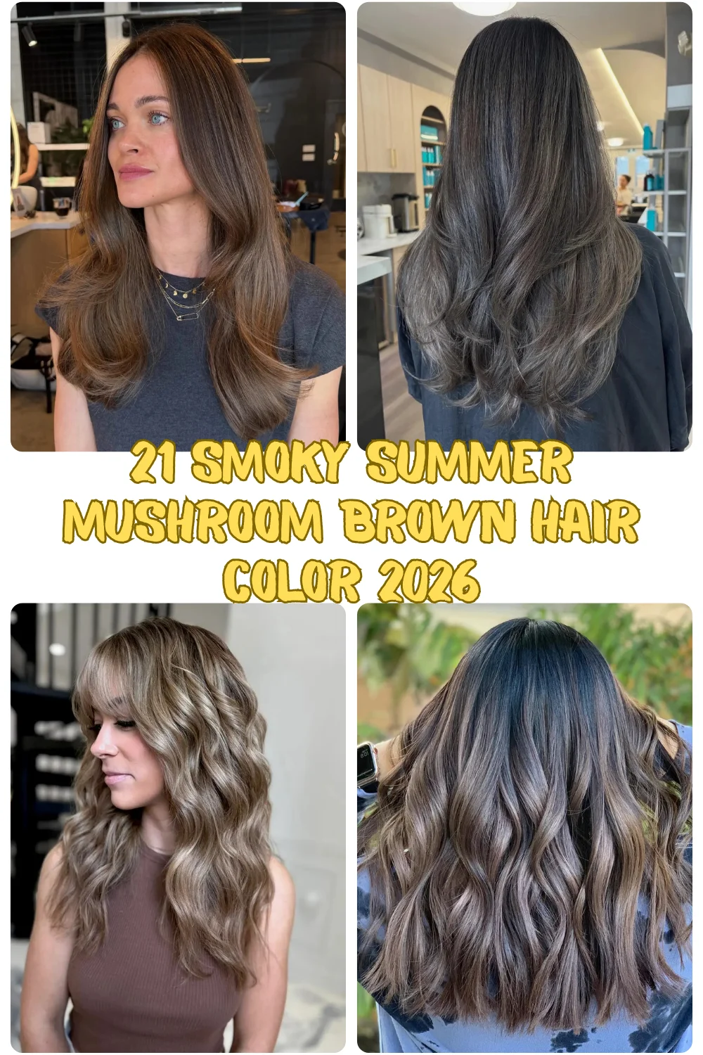 21 Smoky Summer Mushroom Brown Hair Color 2026 - Soft Cool Brunette Trend You’ll Want To Try