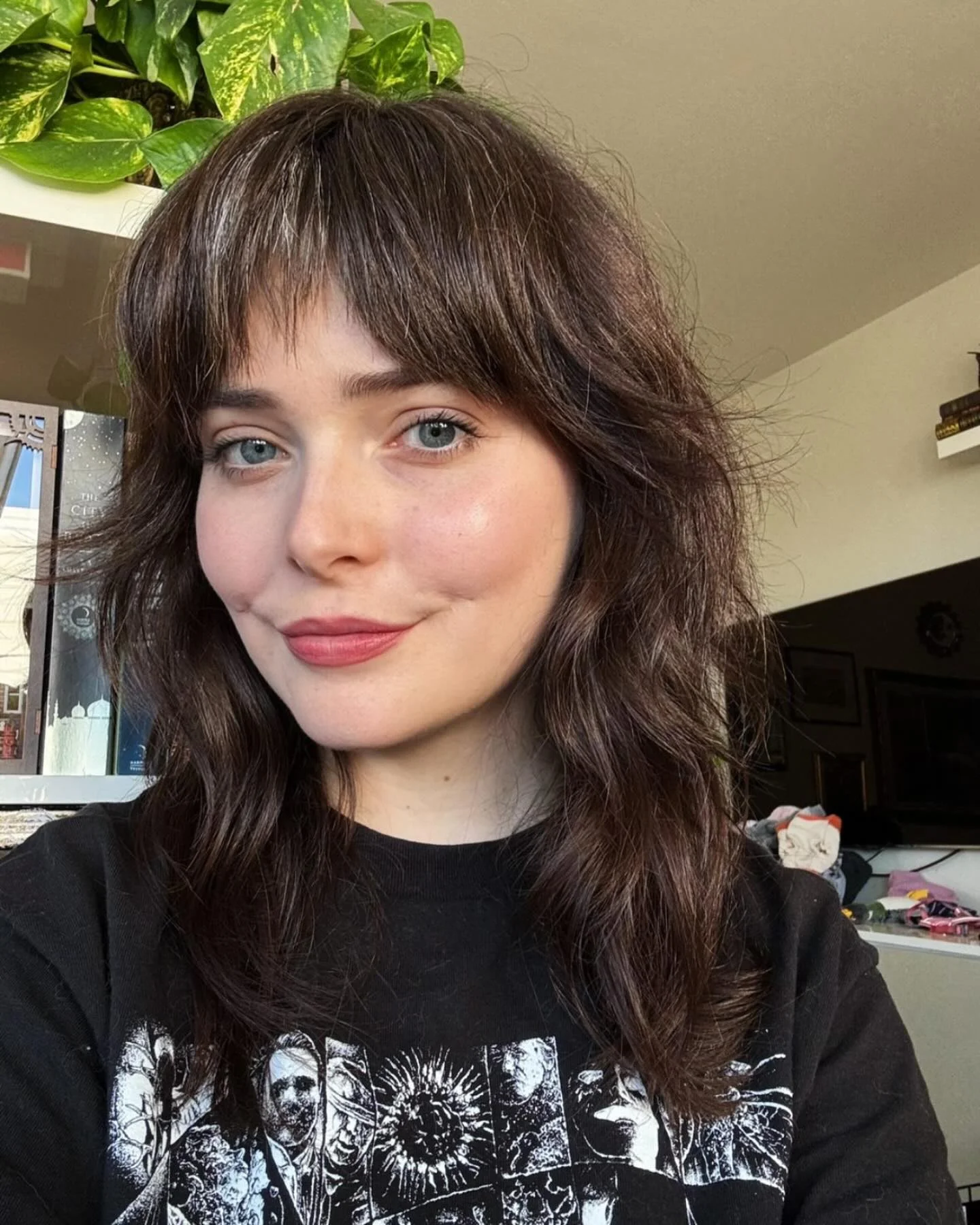cool summer shag haircut 2026 Soft Wavy Shag With Airy Bangs