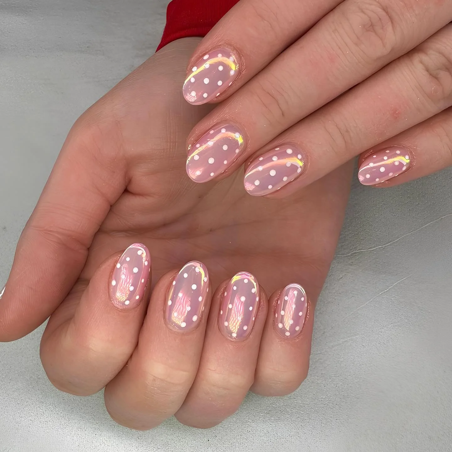 polka dot summer nails 2026 Glossy Pink Polka Dots That Feel Soft And Expensive
