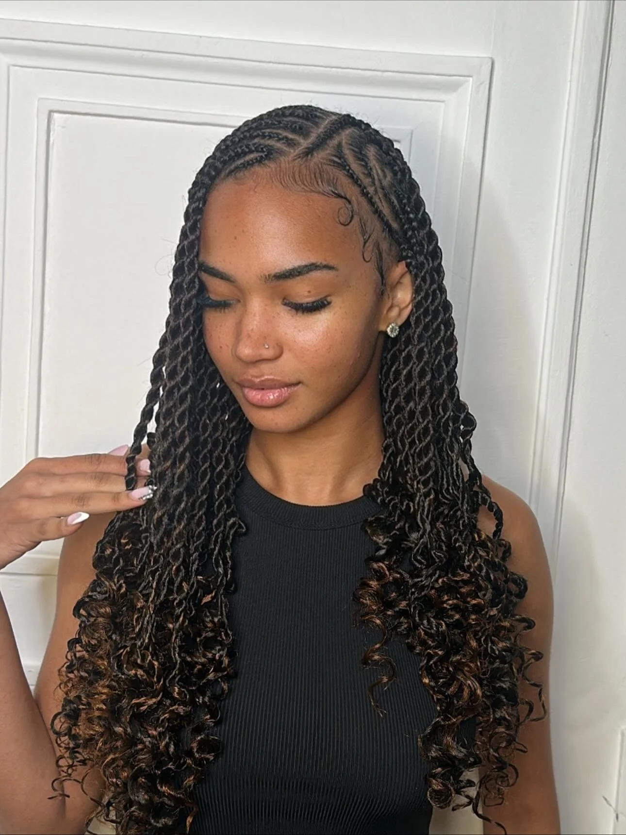 regal summer hairstyle black women 2026 Soft Goddess Twists With Caramel Curls