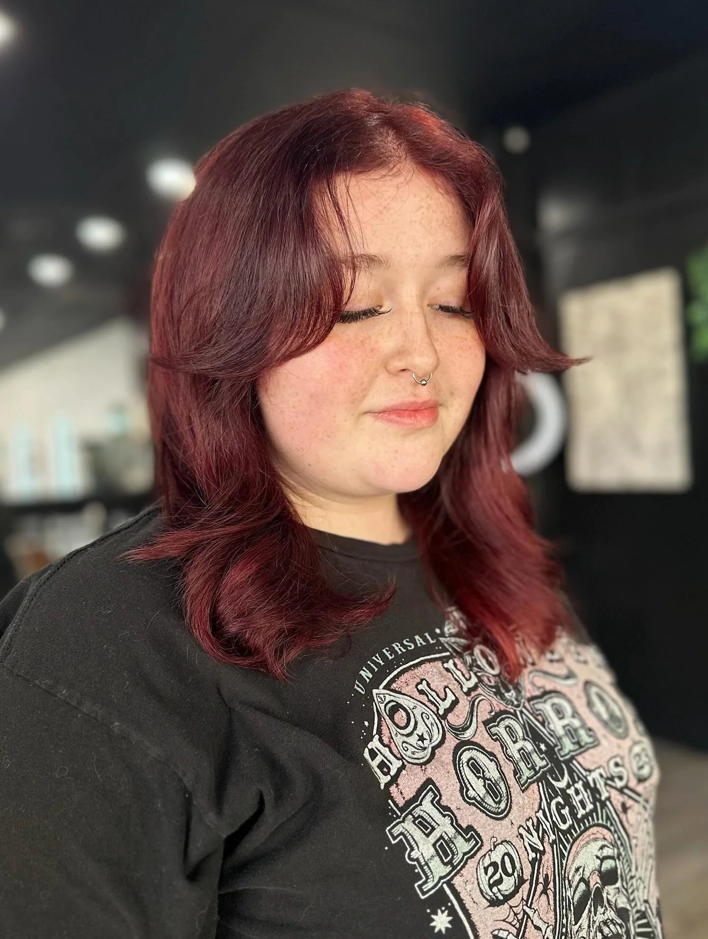 salon summer haircuts for plus size women 2026 Soft Layered Shag With Airy Curtain Bangs