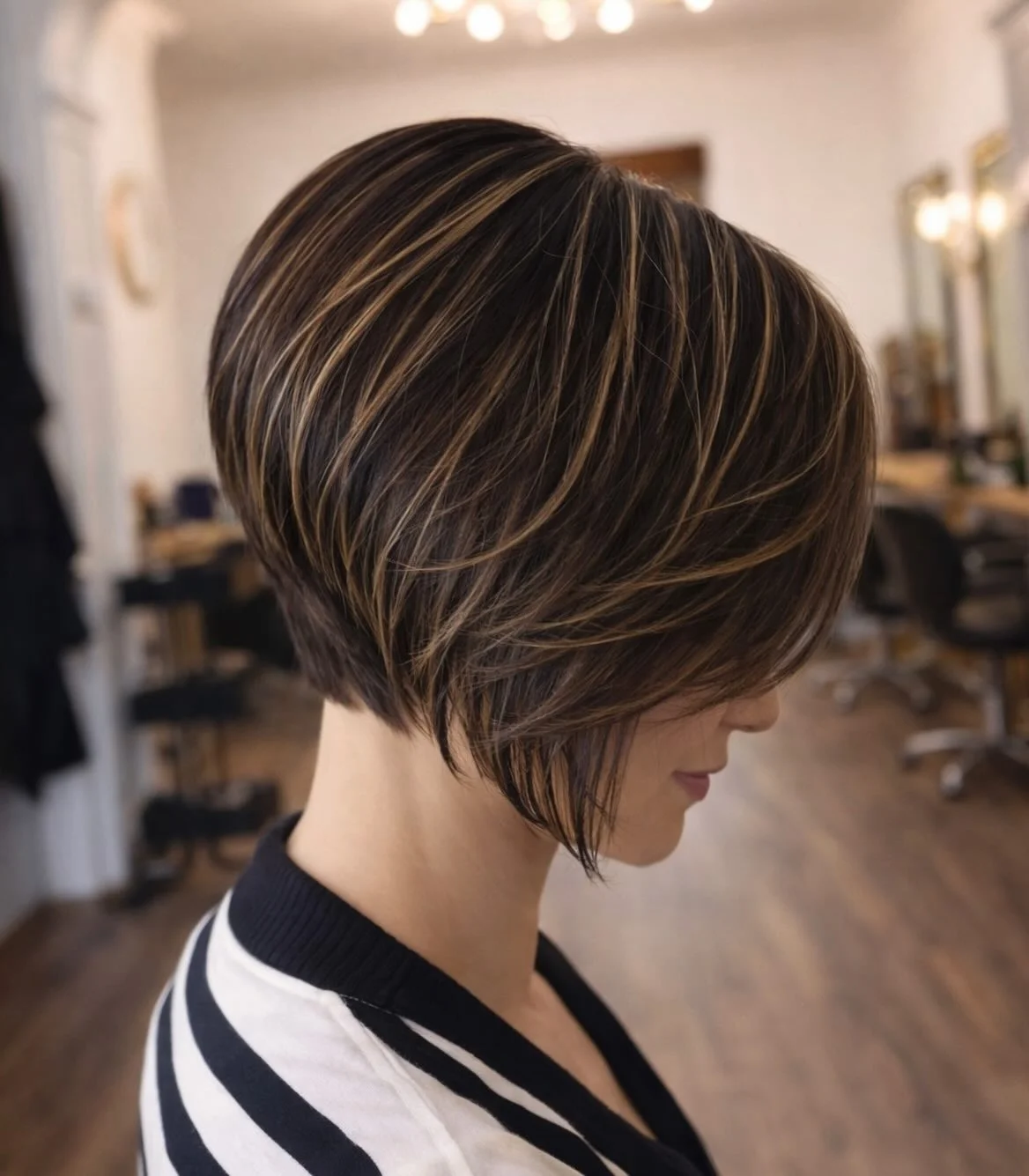 sophisticated summer haircuts for women over 40 2026 Soft Layered Short Bob With Dimension