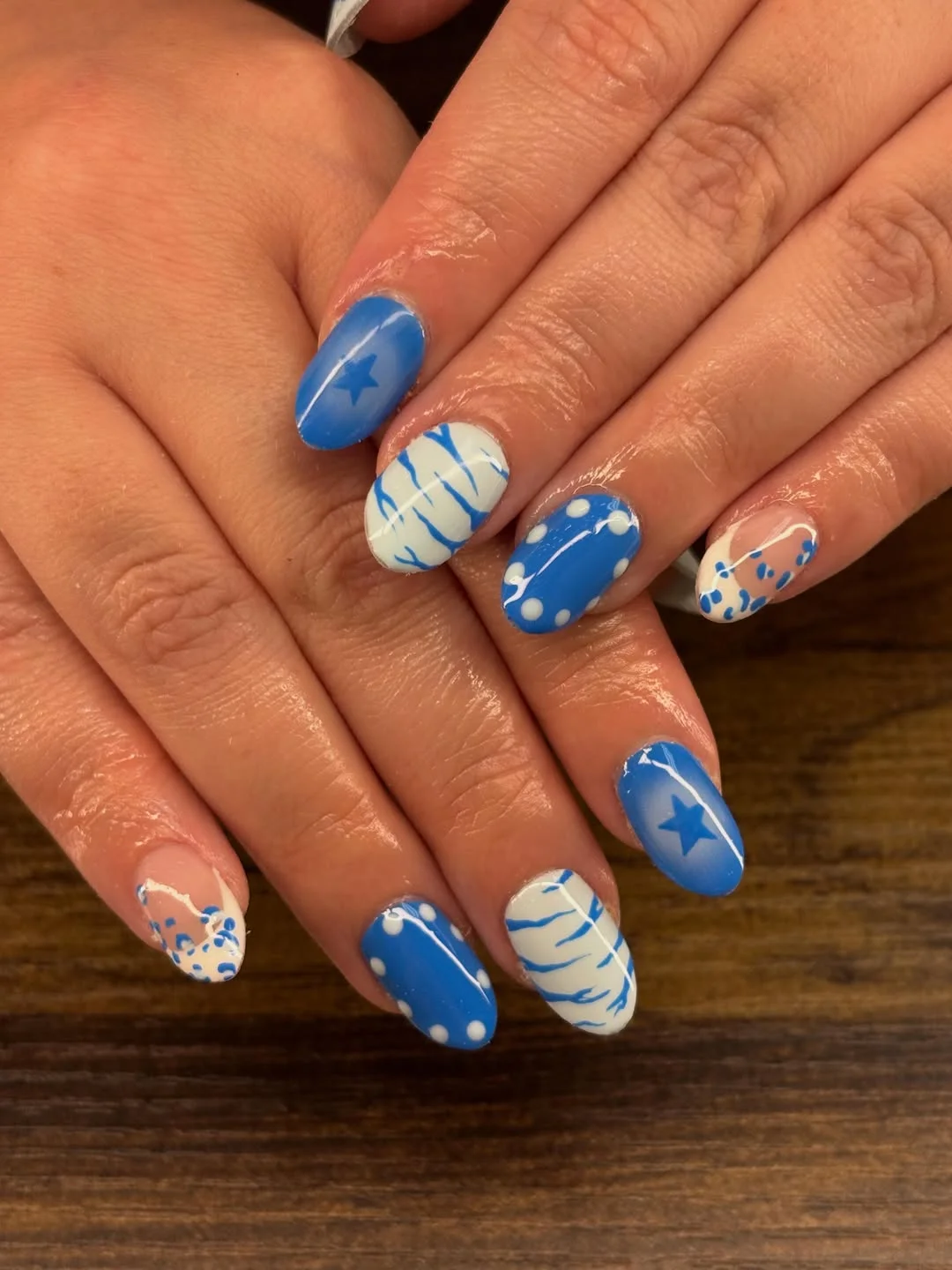 summer nail inspo 2026 Blueberry Milk Nails With Playful Retro Details