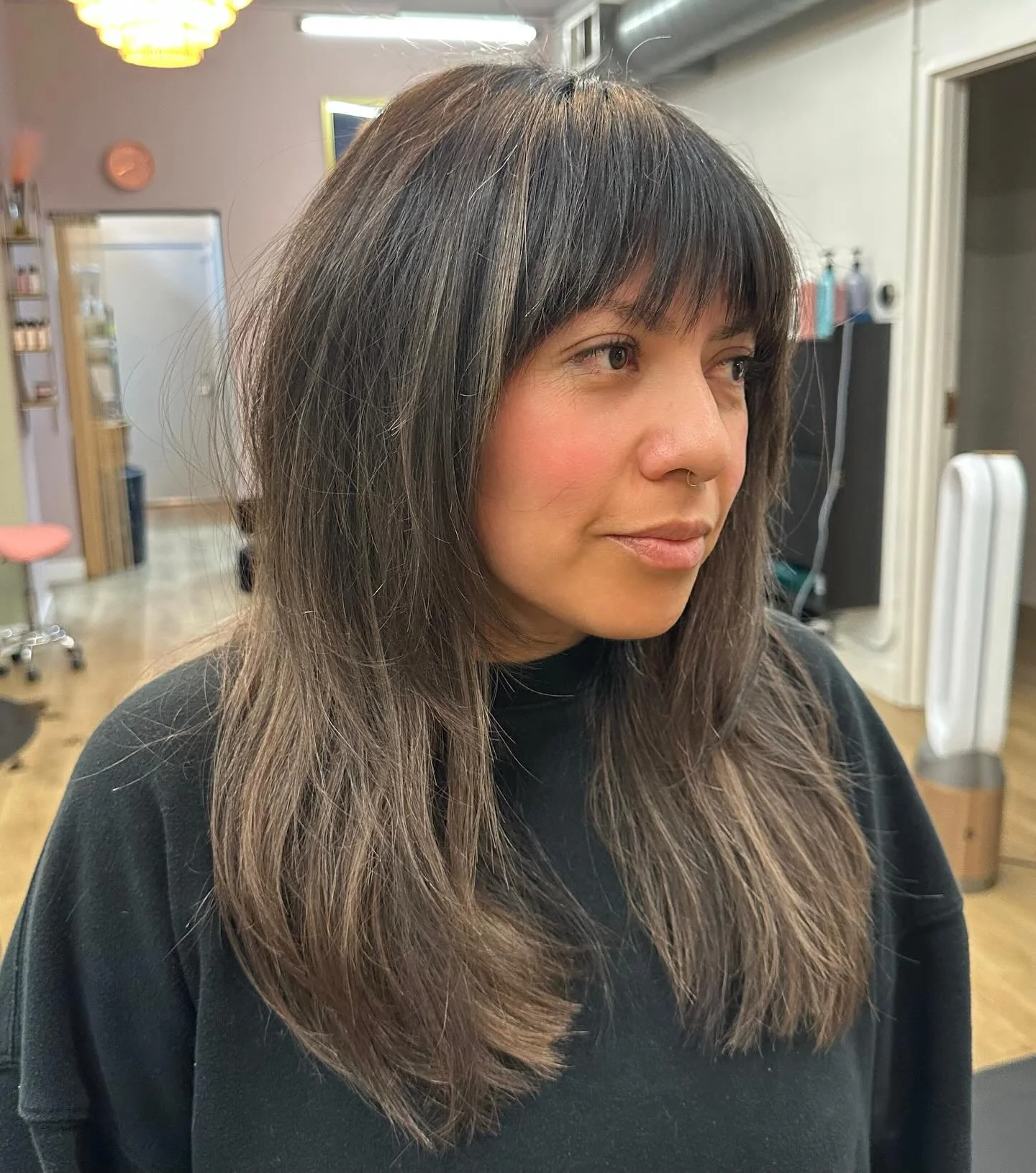 sophisticated summer haircuts for women over 40 2026 Textured Long Layers With Feathered Bangs
