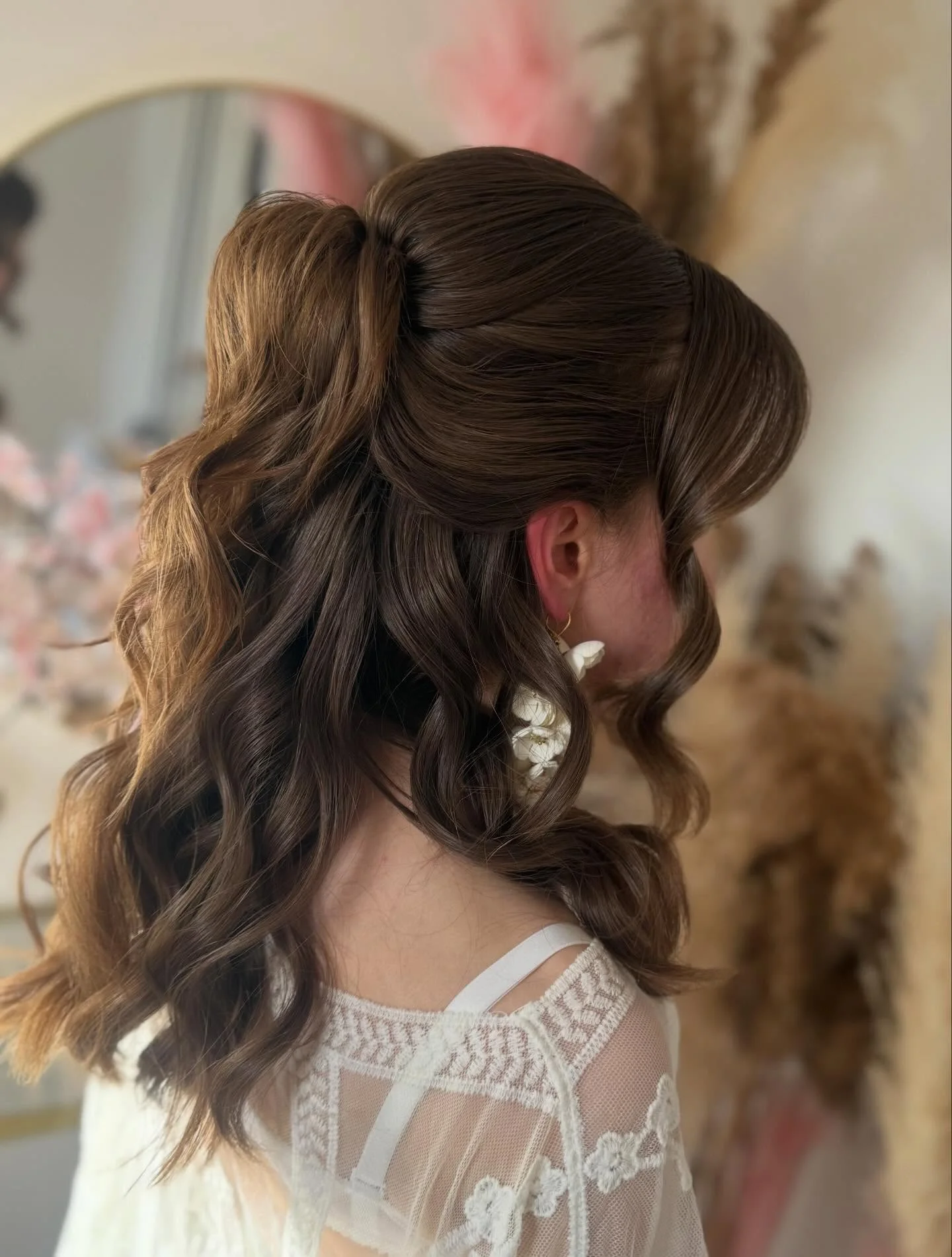 summer hairstyles ideas 2026 Voluminous Half-Up Ponytail With Soft Glam Waves