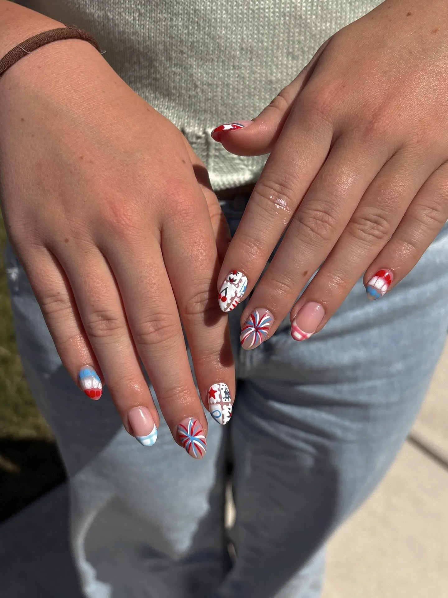 4th of july nails 2026 Carnival Swirl Americana Nails