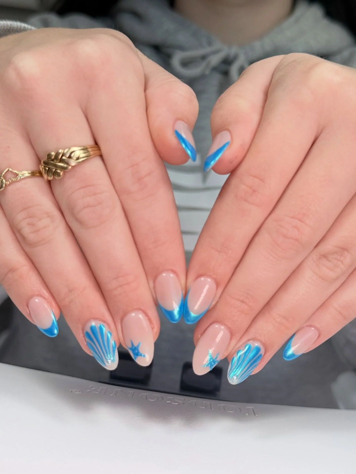 summer nail inspo 2026 Mermaid Chrome Nails With Ocean-Inspired Details