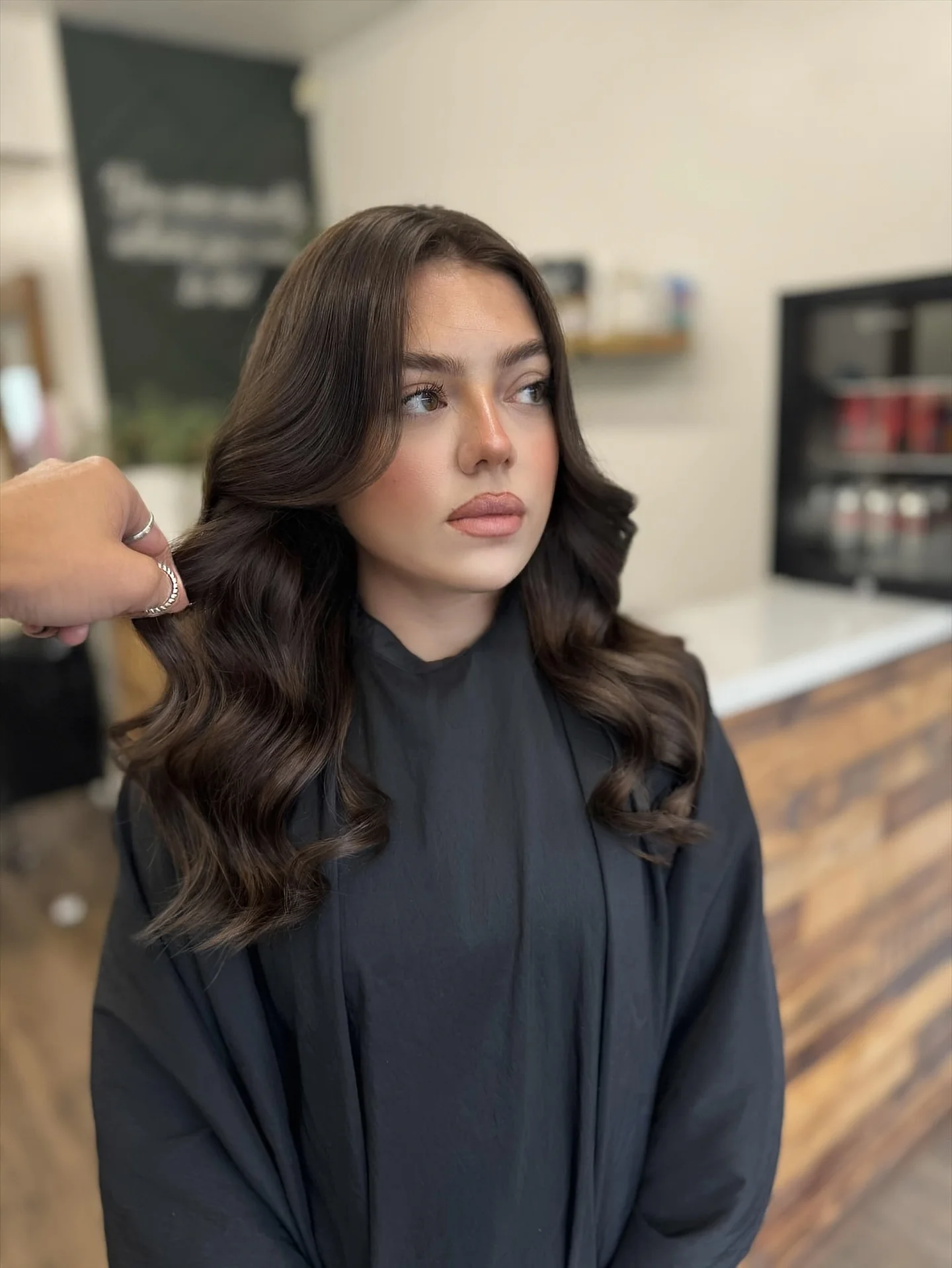 modern summer espresso brunette hair color 2026 Soft Espresso Brunette With Romantic Sculpted Waves