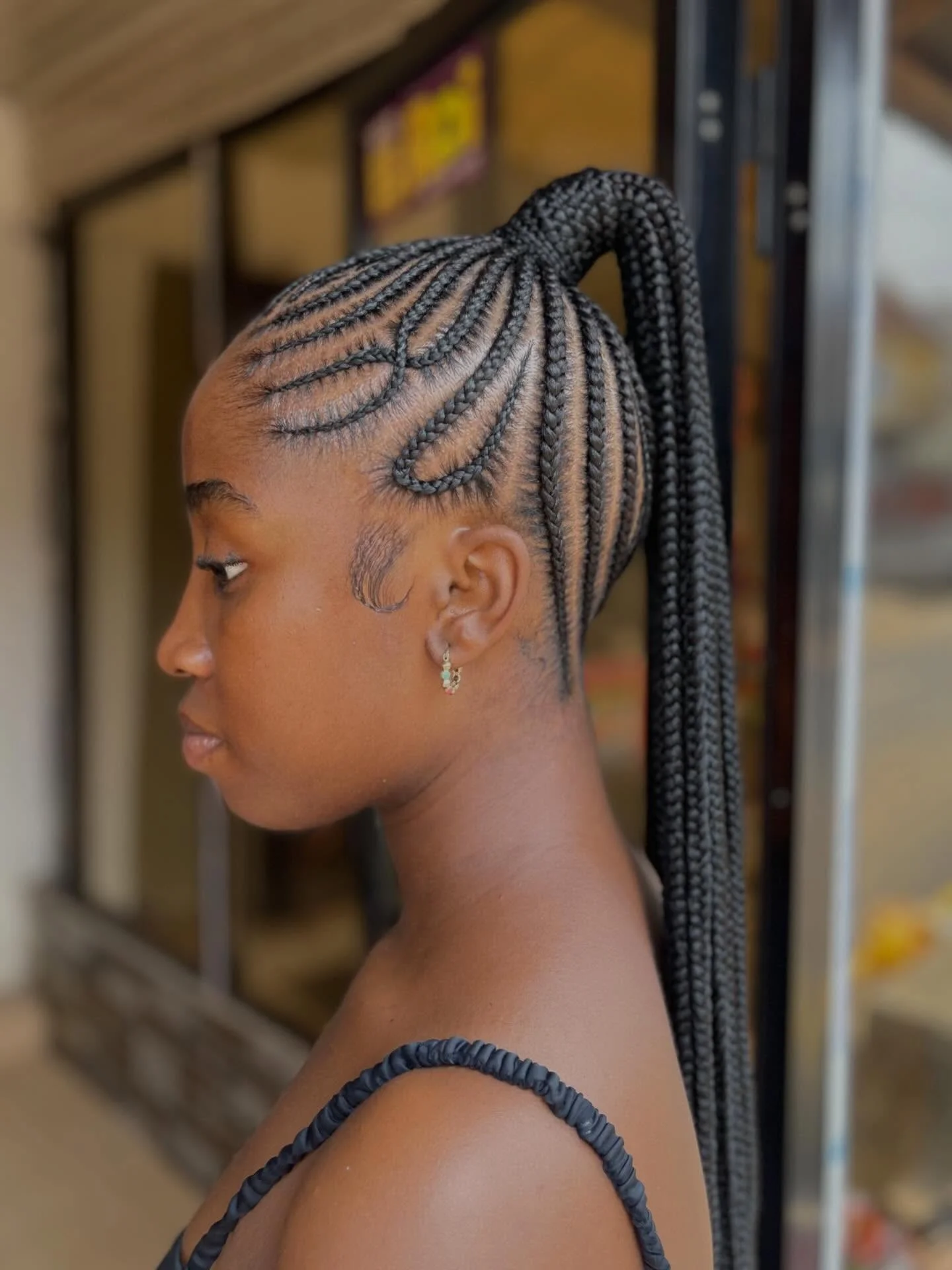 regal summer hairstyle black women 2026 Sculpted High Braided Ponytail With Graphic Parting