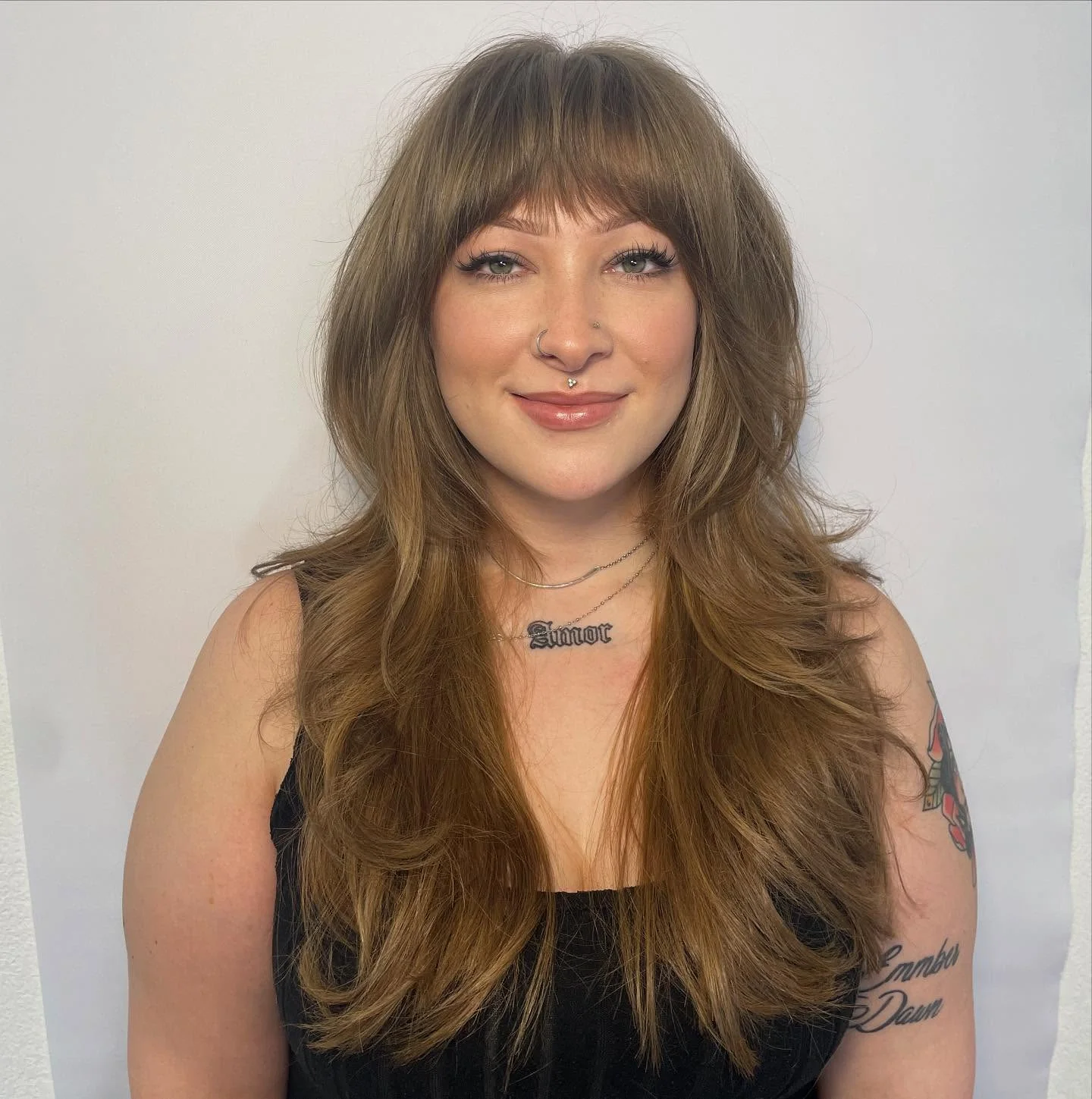 salon summer haircuts for plus size women 2026 Butterfly Layers With Full Fringe Movement