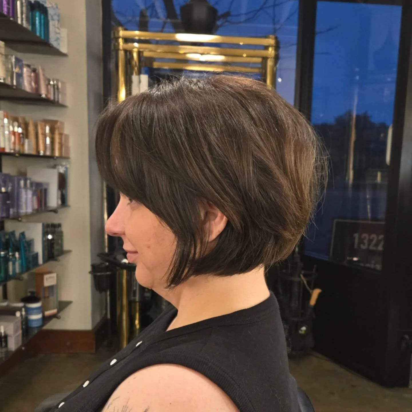 summer haircuts women over 50 Textured Stacked Bob With Soft Volume Layers