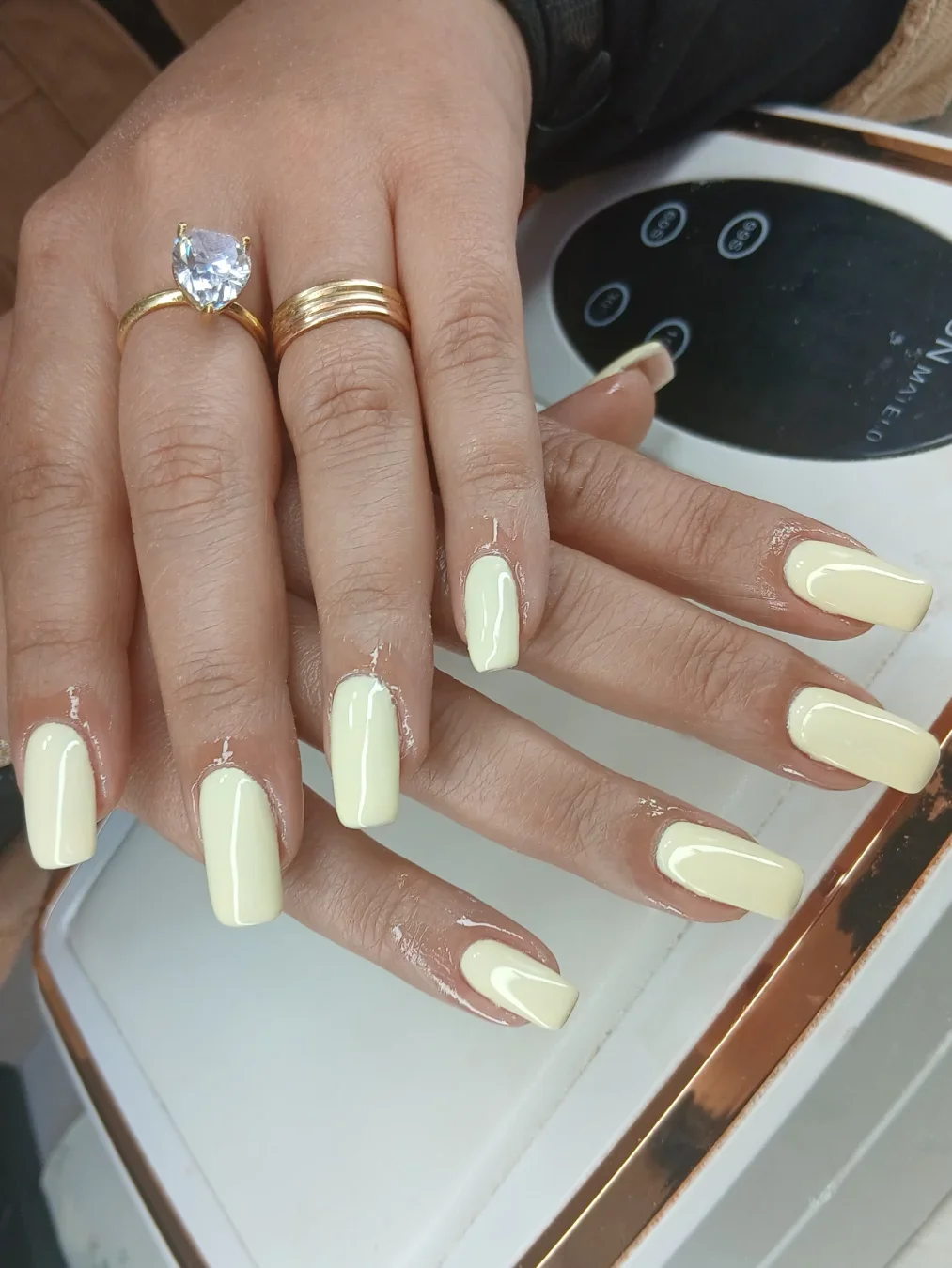 summer nail colors 2026 Buttercream Square Nails For Summer