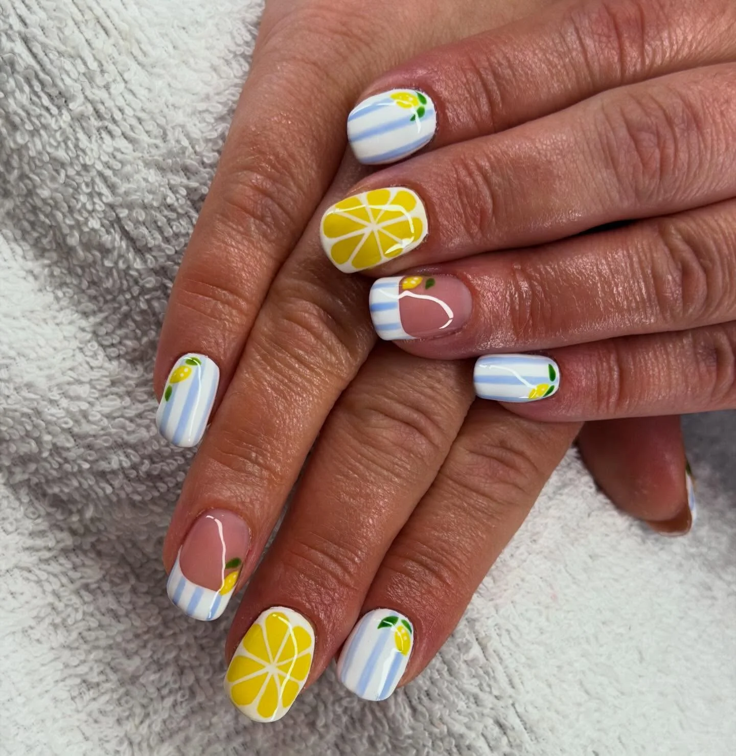 trendy summer nails 2026 Lemon Stripe Nails Inspired By Italian Summer Escapes