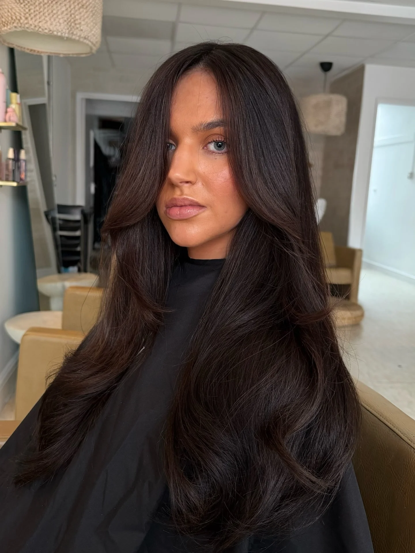 modern summer espresso brunette hair color 2026 Deep Chocolate Espresso Layers With Luxe Volume