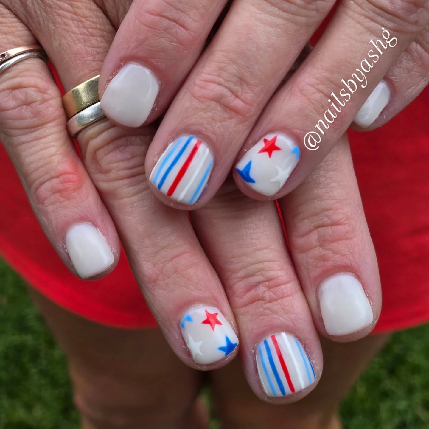patriotic nails 2026 Minimal Short Patriotic Nails With Tiny Stars And Stripes