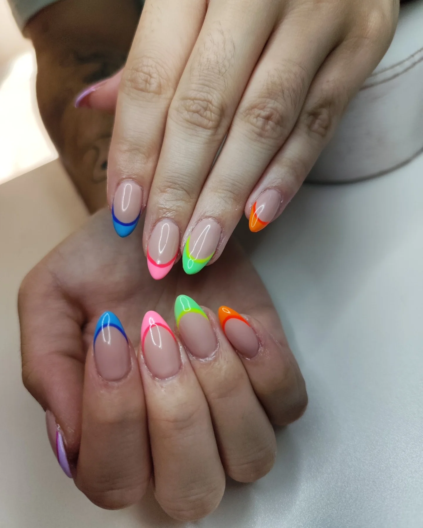 summer beach nails 2026 Neon French Tips That Feel Like A Beach Party After Sunset