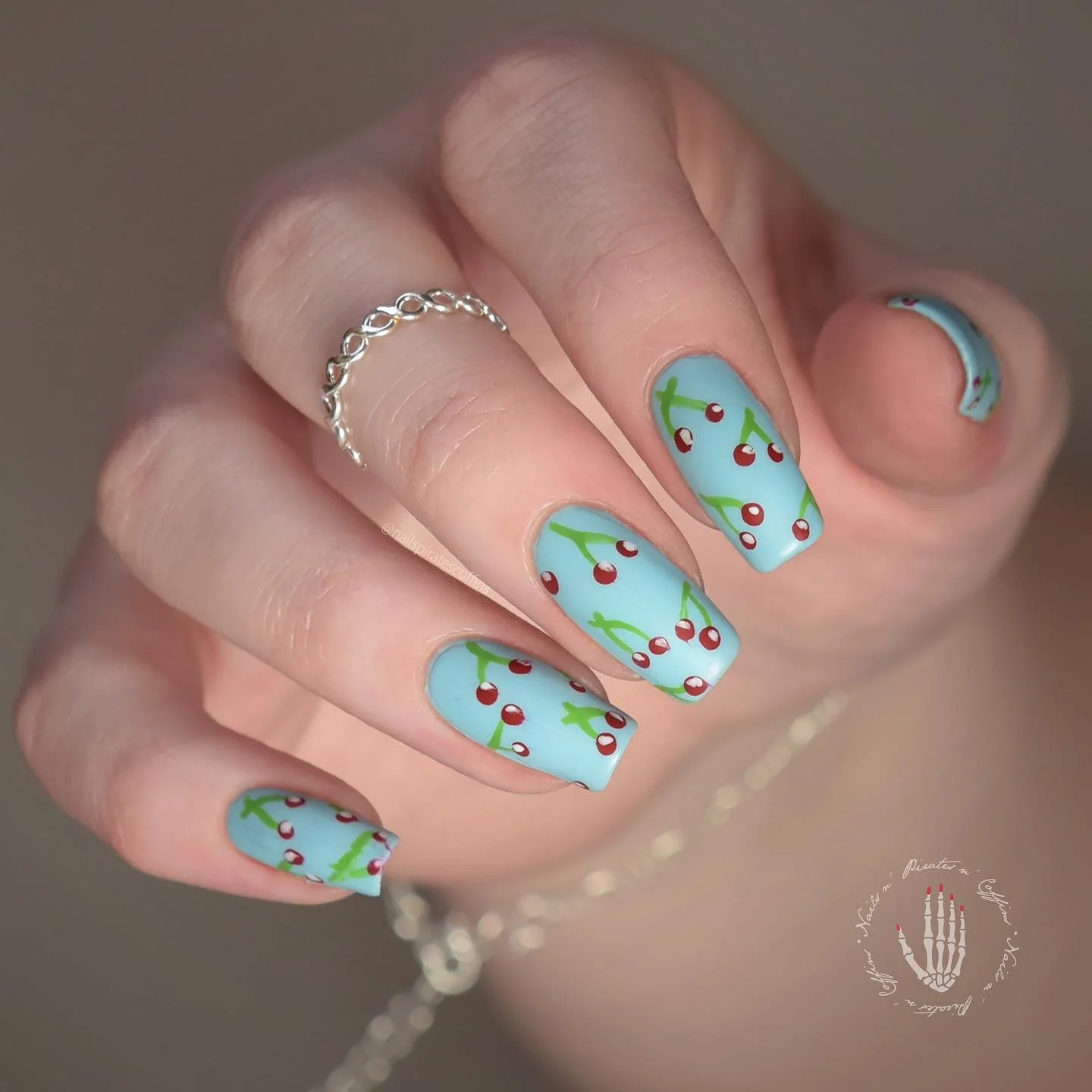 summer nail art 2026 Cherry Soda Blue Retro Nails
