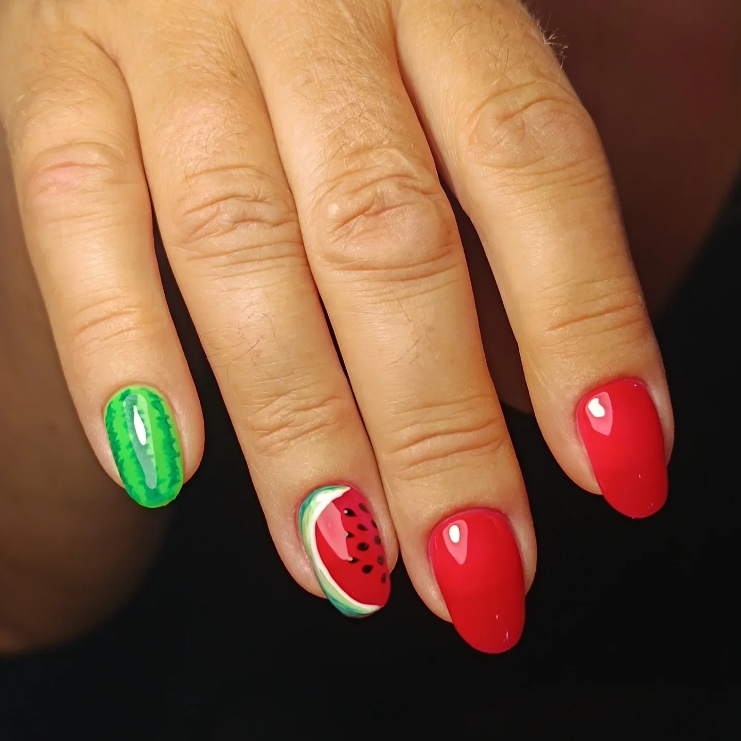 summer nail art 2026 Juicy Watermelon Pop Art Manicure