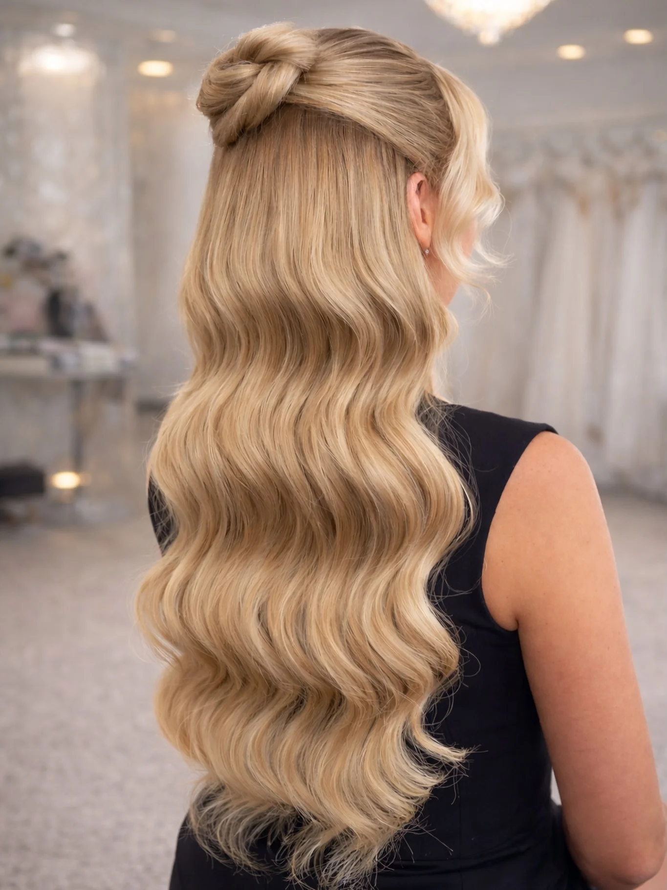 messy summer wavy hairstyle 2026 Soft Blonde Ribbon Waves With Vintage Volume