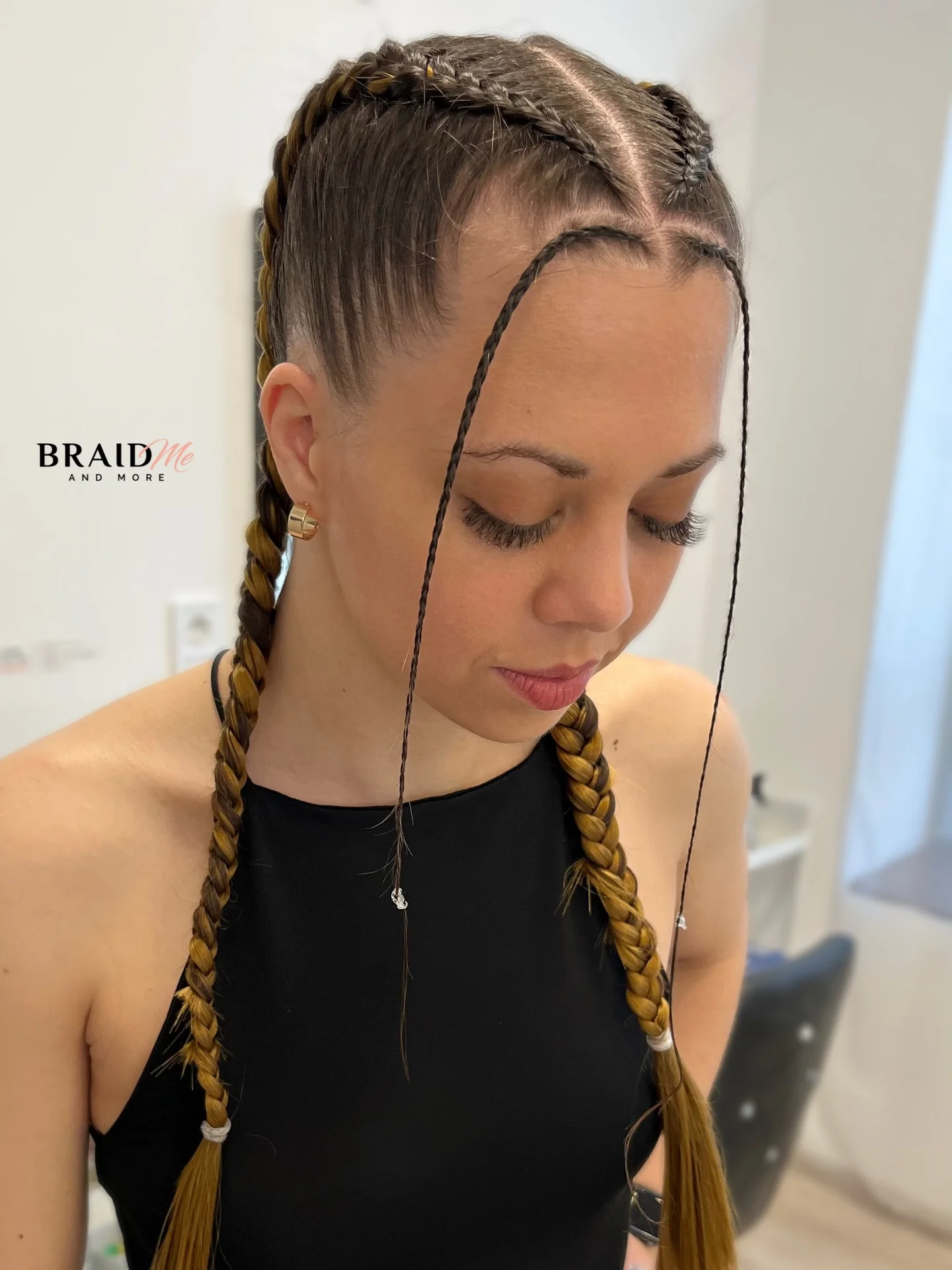 natural summer braids hairstyle 2026 Minimal Double Braids With Face-Framing Details
