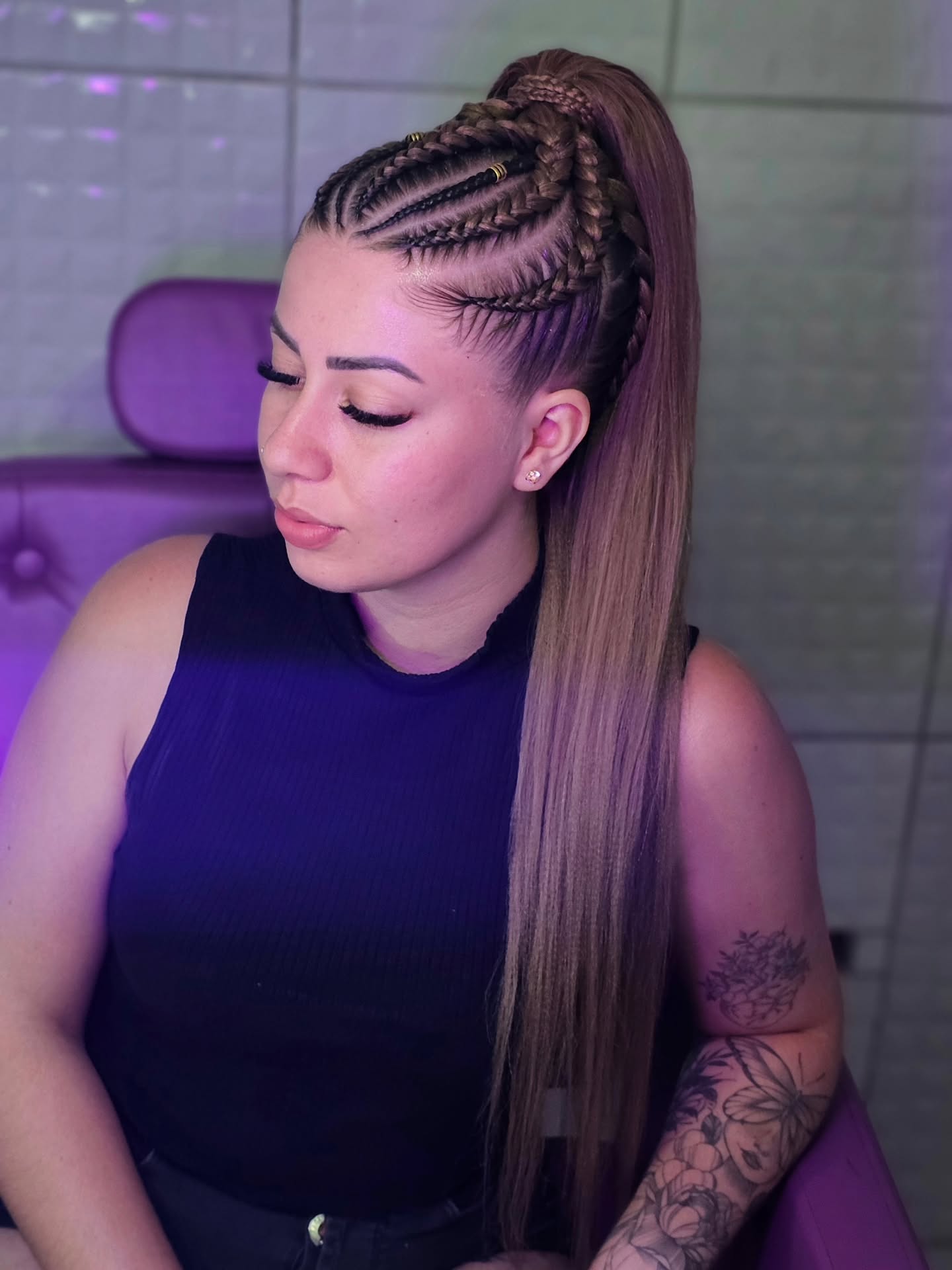 polished summer ponytail hairstyle 2026 Braided High Ponytail With Sleek Festival Energy