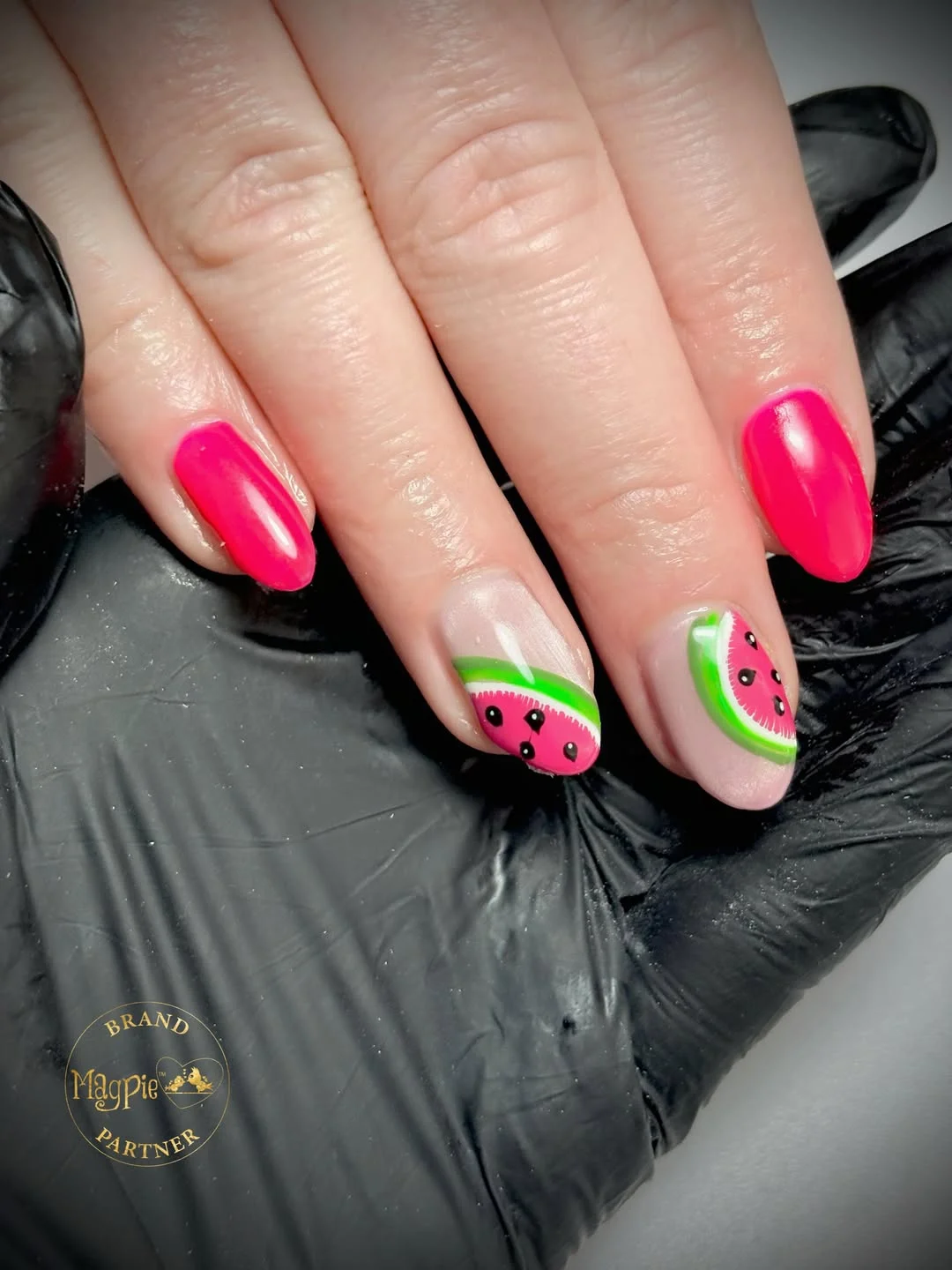 summer nails design 2026 Watermelon Pop Neon Nails