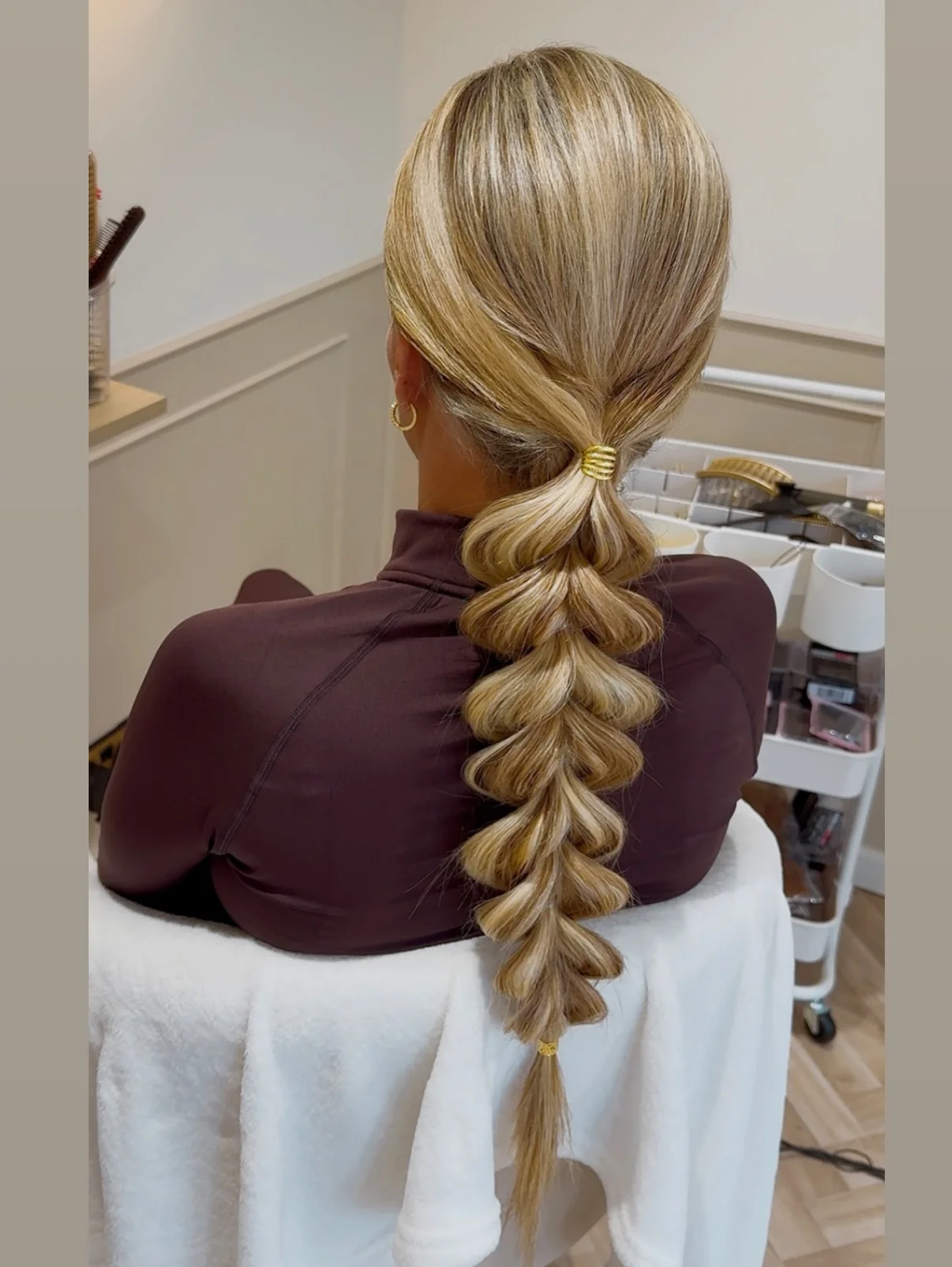 natural summer braids hairstyle 2026 Soft Blonde Bubble Braid With Luxe Summer Shine