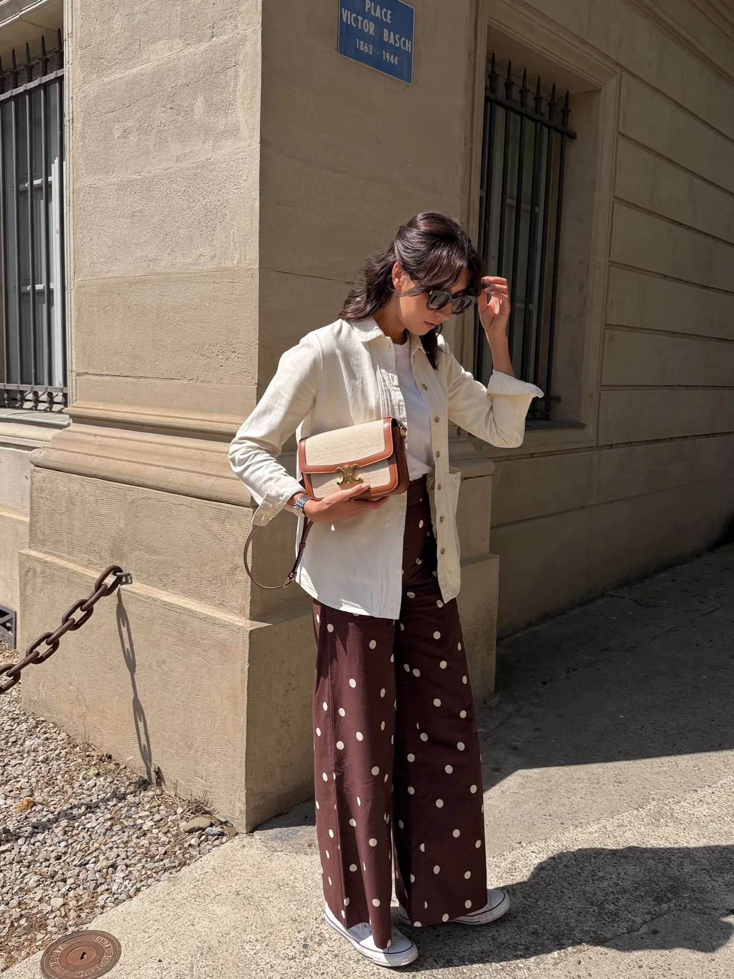 june outfits ideas 2026 Polka Dot Trousers And Modern French-Girl Layers