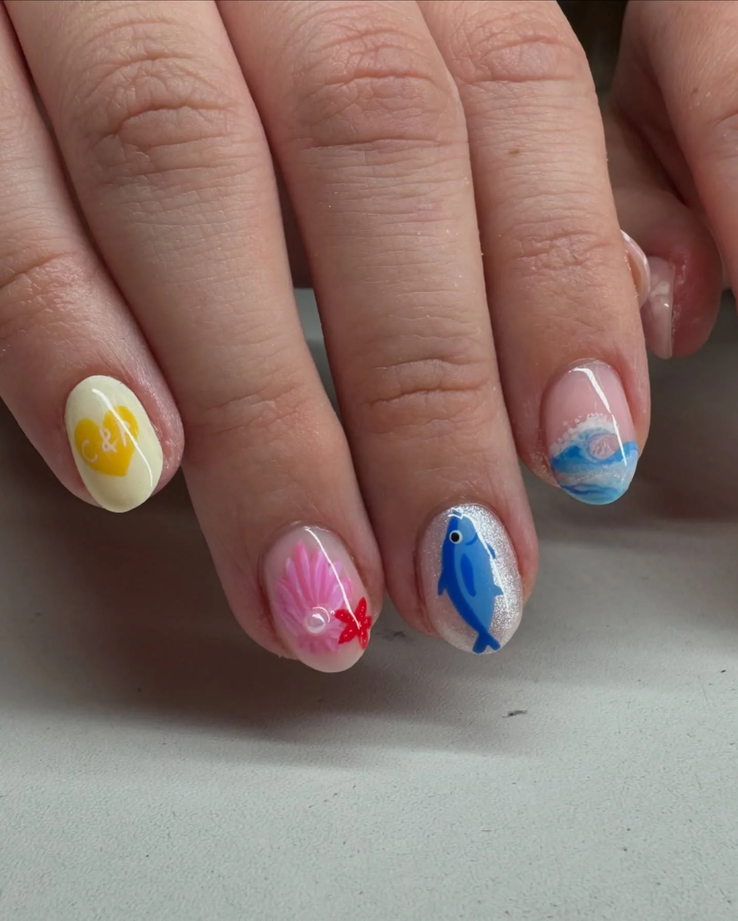 summer vacation nails 2026 Mini Coastal Vacation Nails