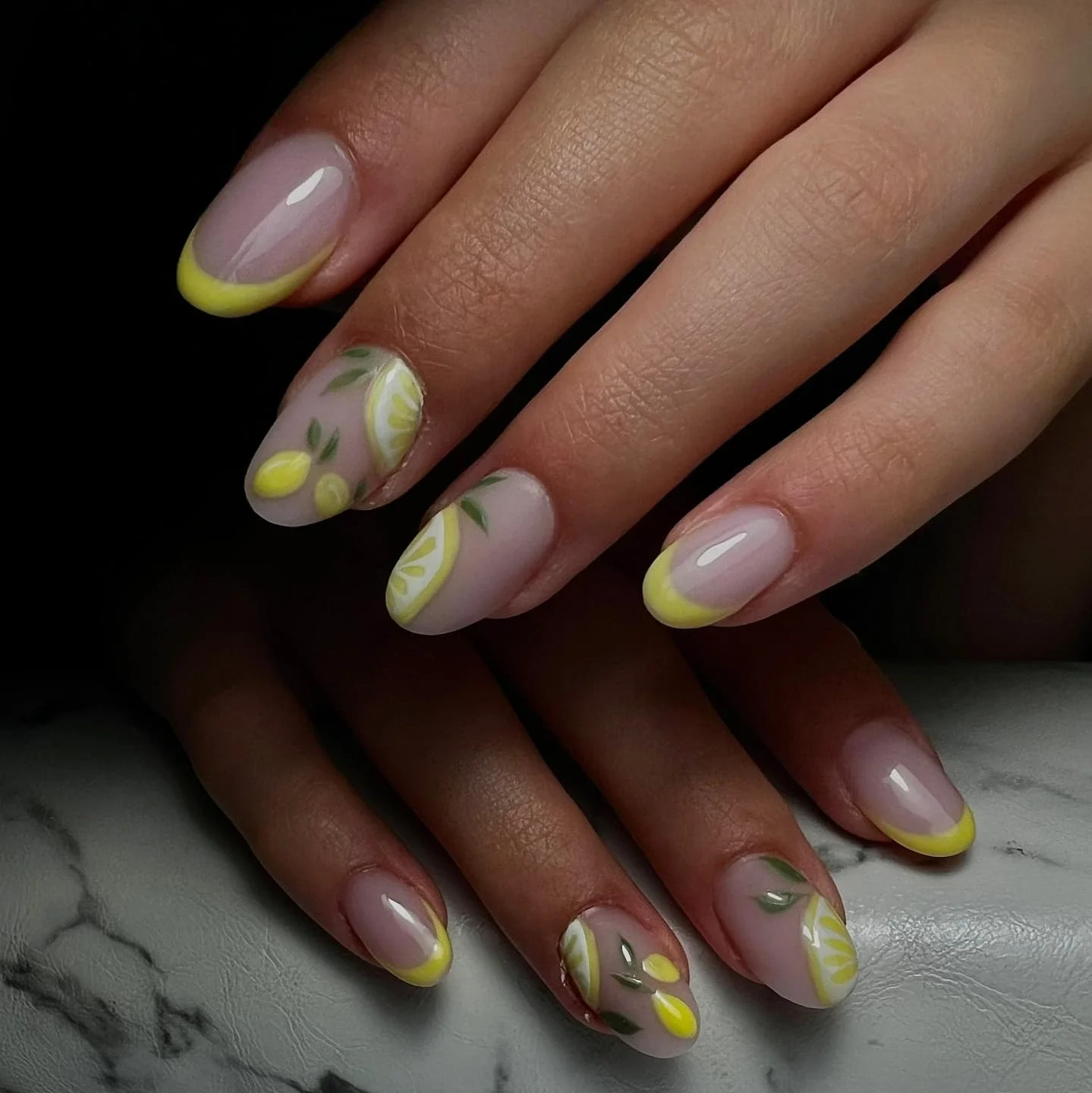 June Nails Ideas 2026 - Summer Trends 2026 Lemon French Tip Nails With Fresh Citrus Details