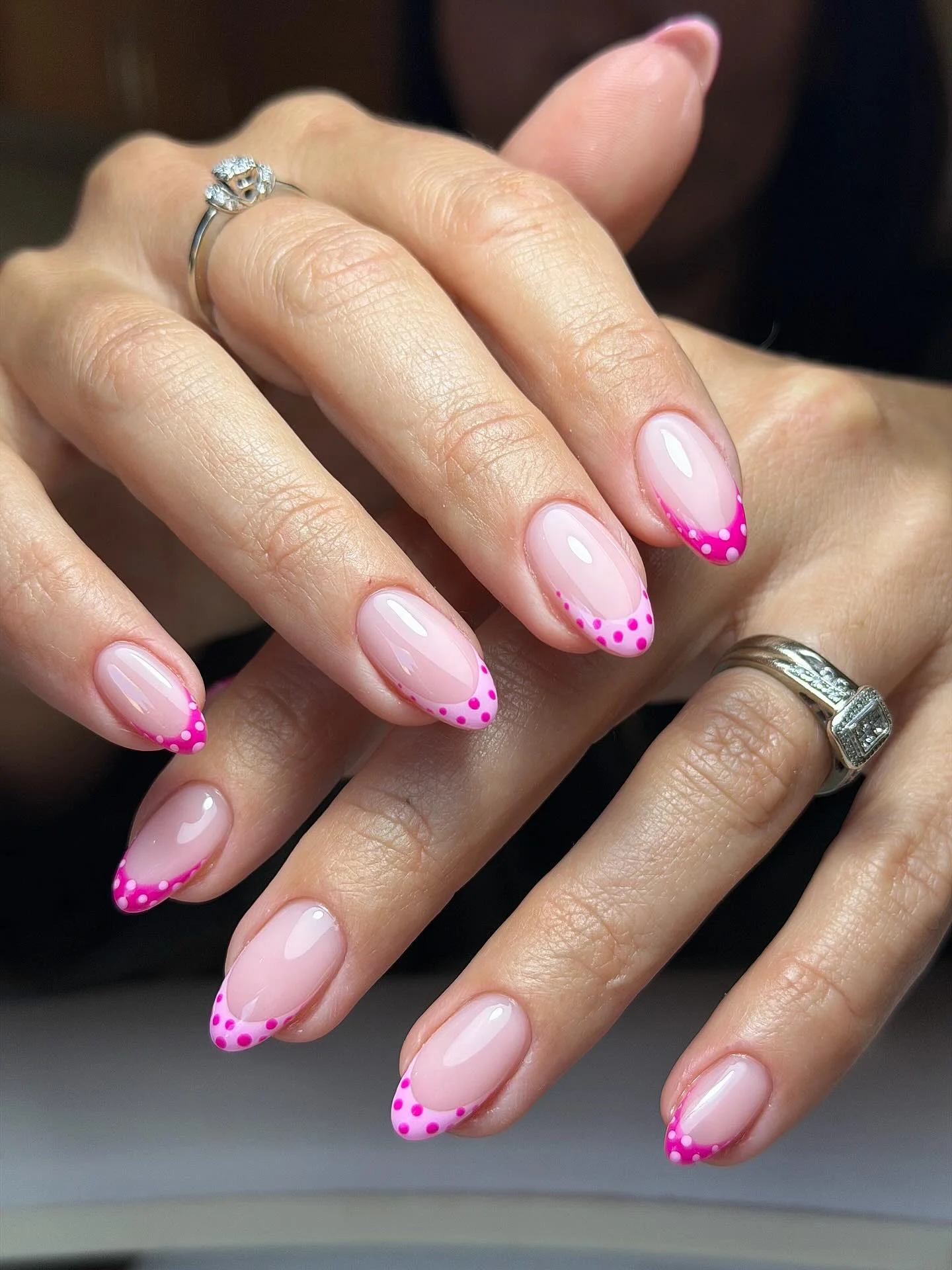 polka dot summer nails 2026 Hot Pink Micro Dots For A Clean Glossy Finish