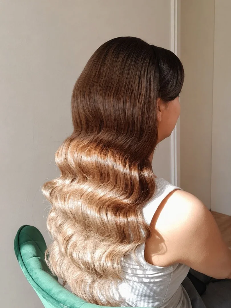 summer hairstyles ideas 2026 Golden Melt Hollywood Waves With Luxe Summer Shine