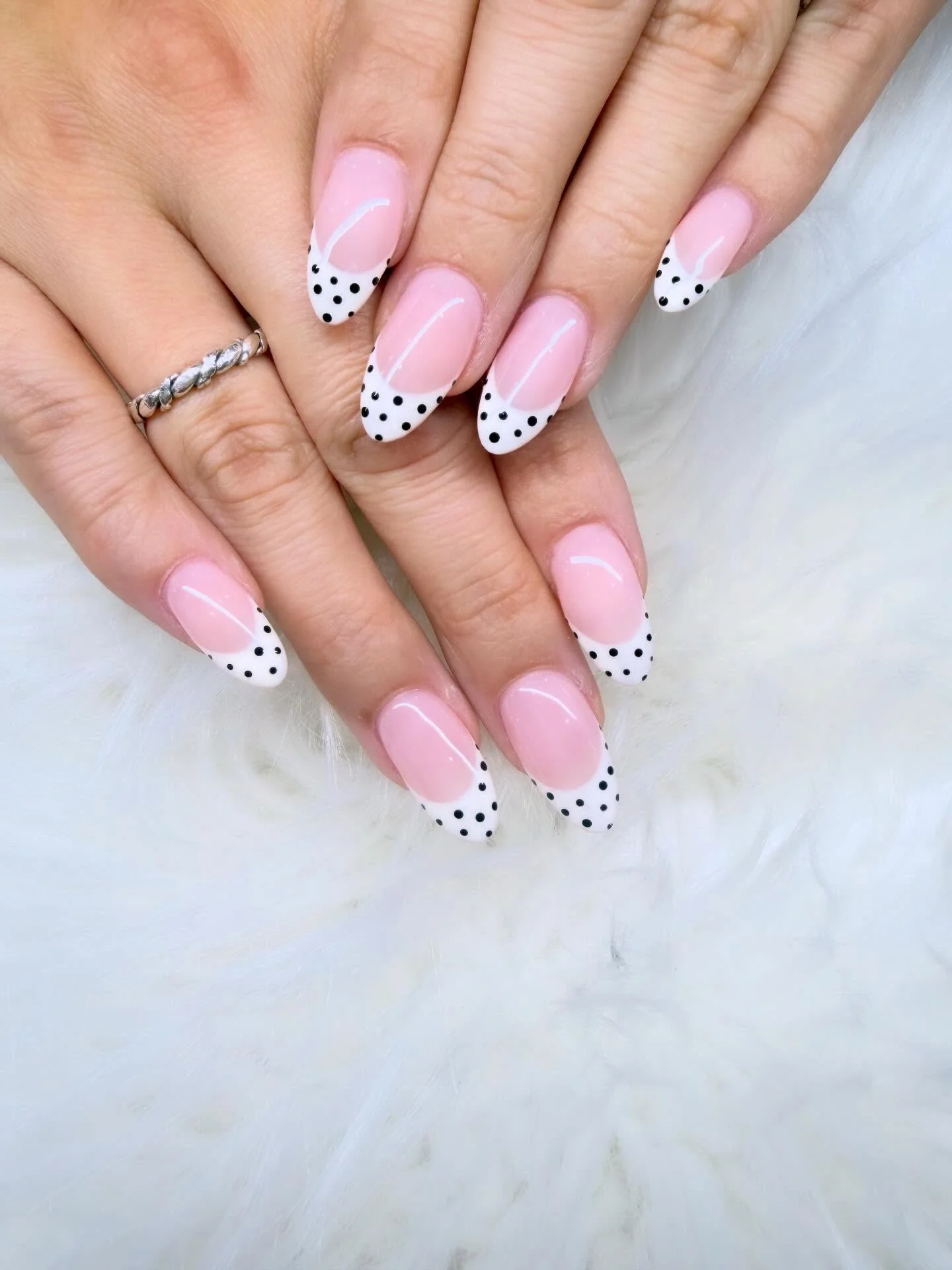 summer french tip nails 2026 Polka Dot French Tips With Vintage Parisian Energy