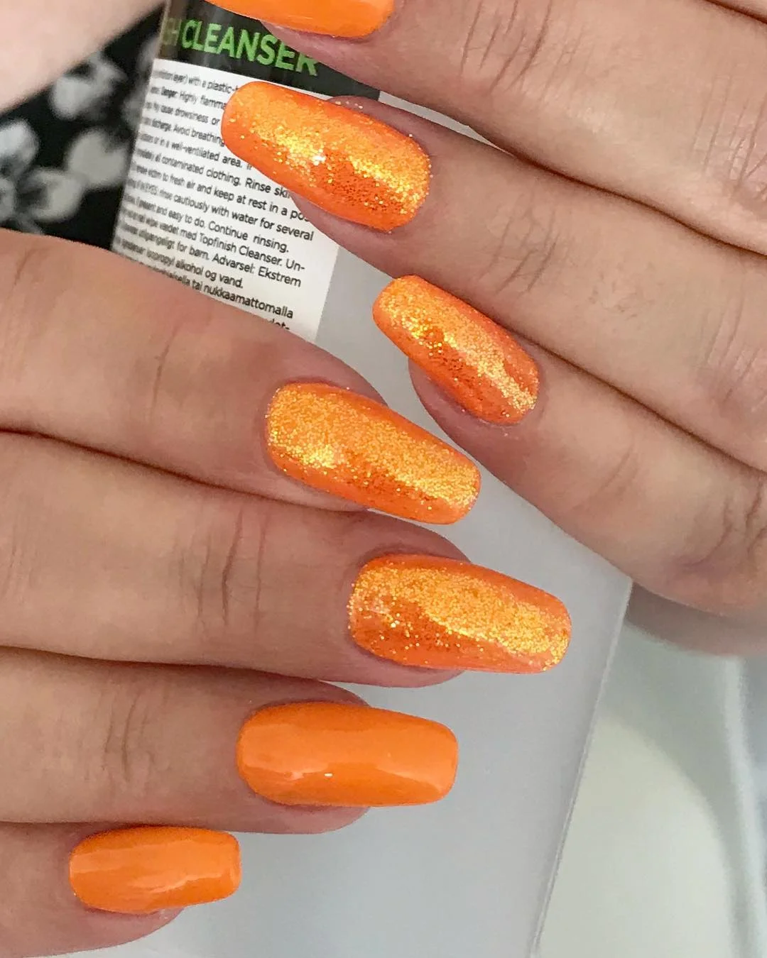 summer glitter nails 2026 Orange Metallic Shimmer For Bold Summer Statements