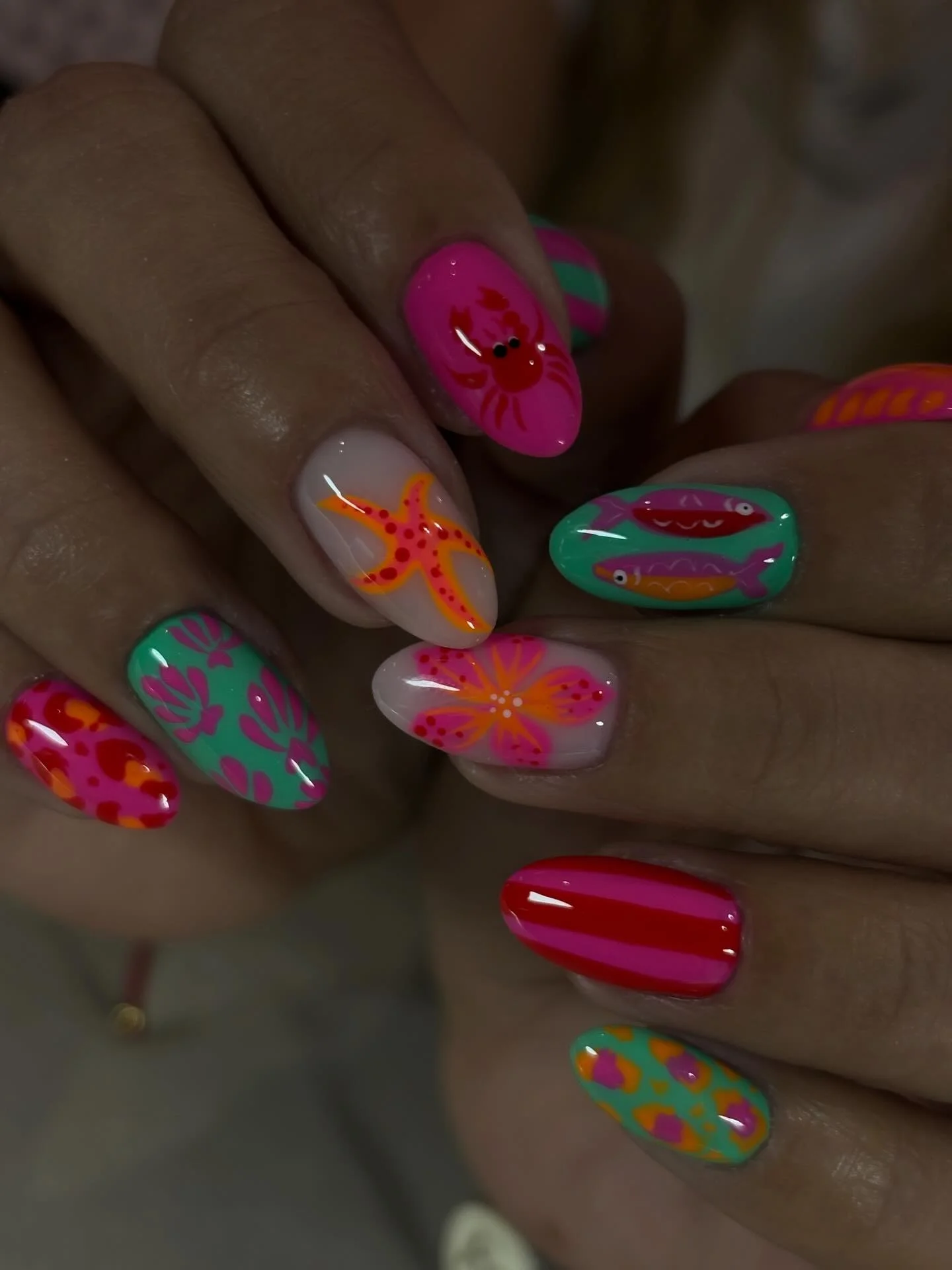 summer nail art 2026 Neon Tropical Reef Fantasy Nails