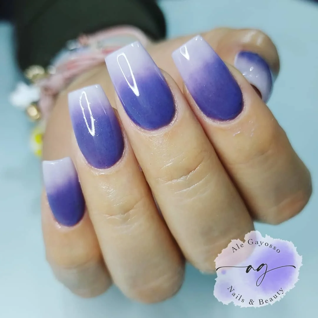 summer ombre nails 2026 Lavender Fade Square Ombre Nails