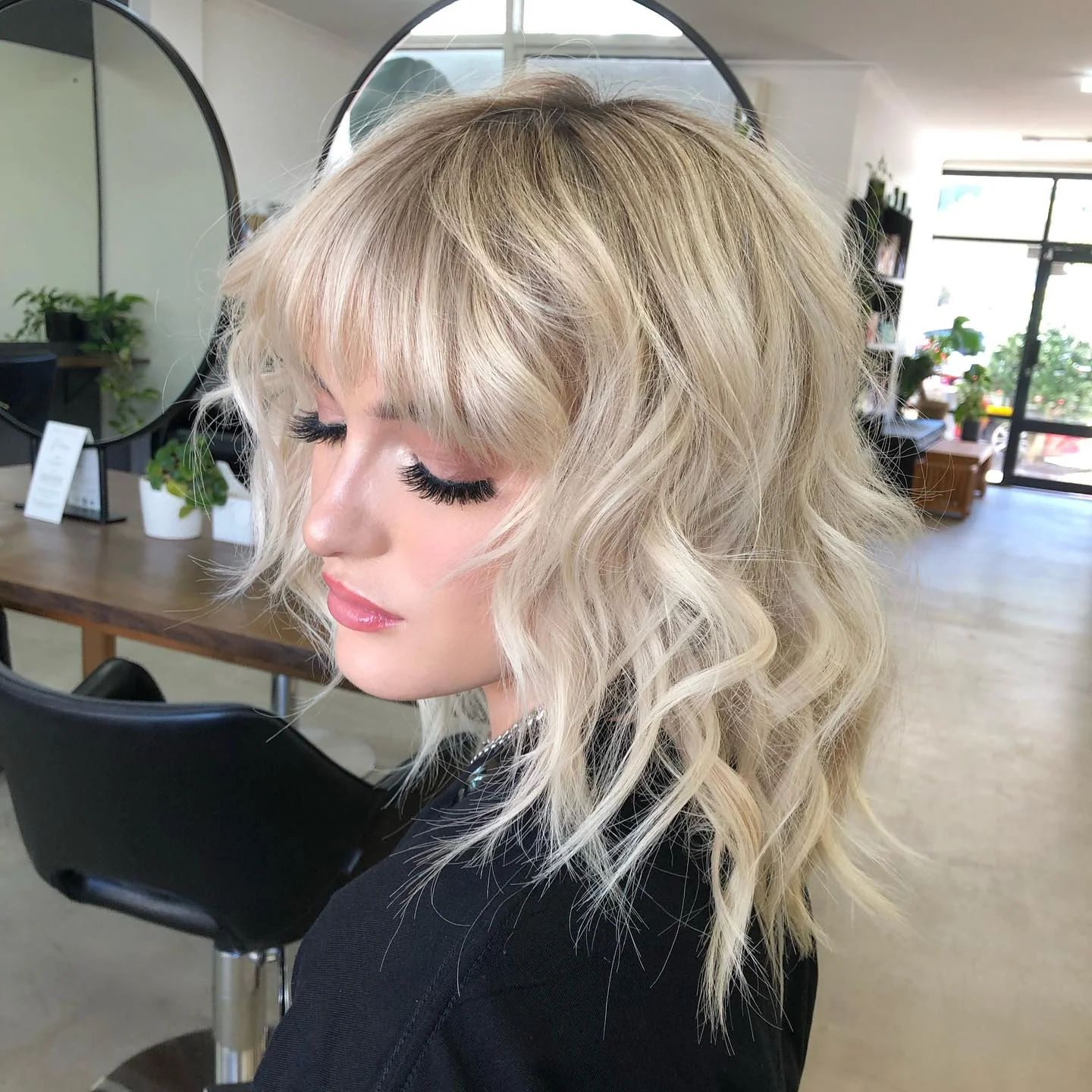 edgy summer shag hairstyle 2026 Bleached Blonde Shag With Airy Texture