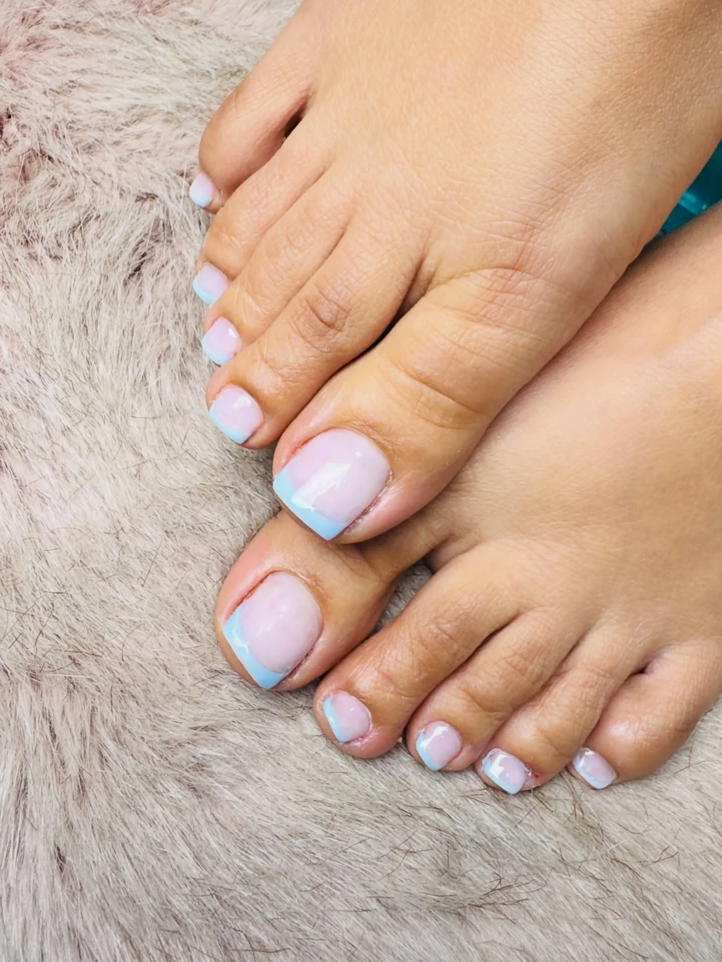 summer pedicure colors 2026 Powder Blue French Tips With A Cool-Girl Twist