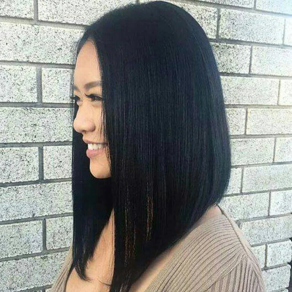 angled summer bob haircut 2026 Ultra Sleek Long Angled Bob With Polished Drama