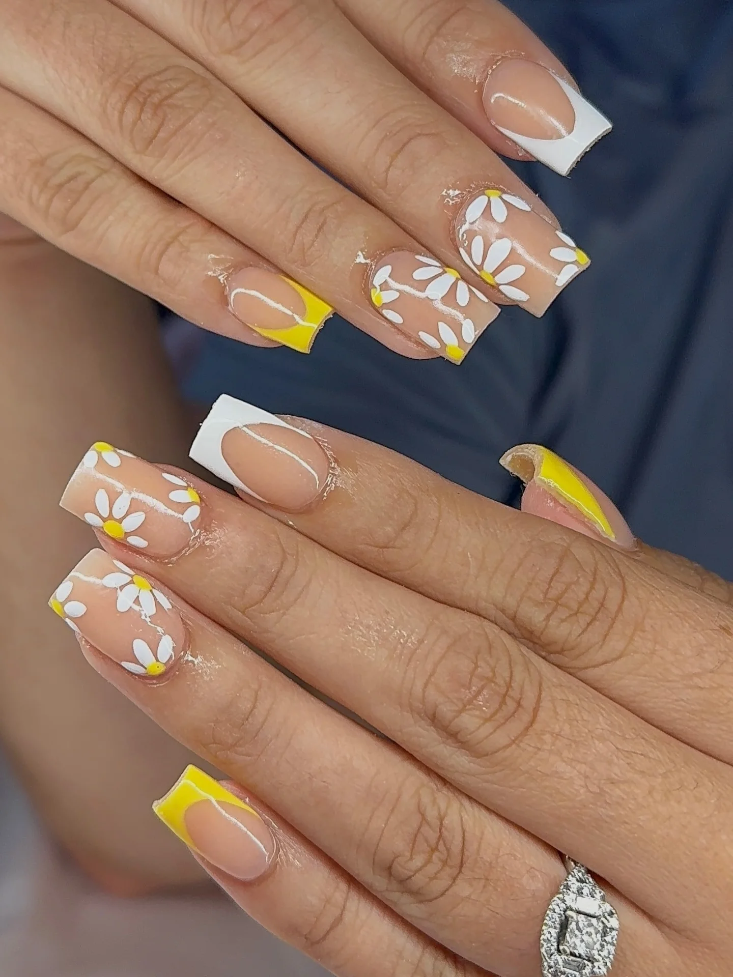 summer yellow nails 2026 Yellow Daisy French Tips With Clean Modern Contrast
