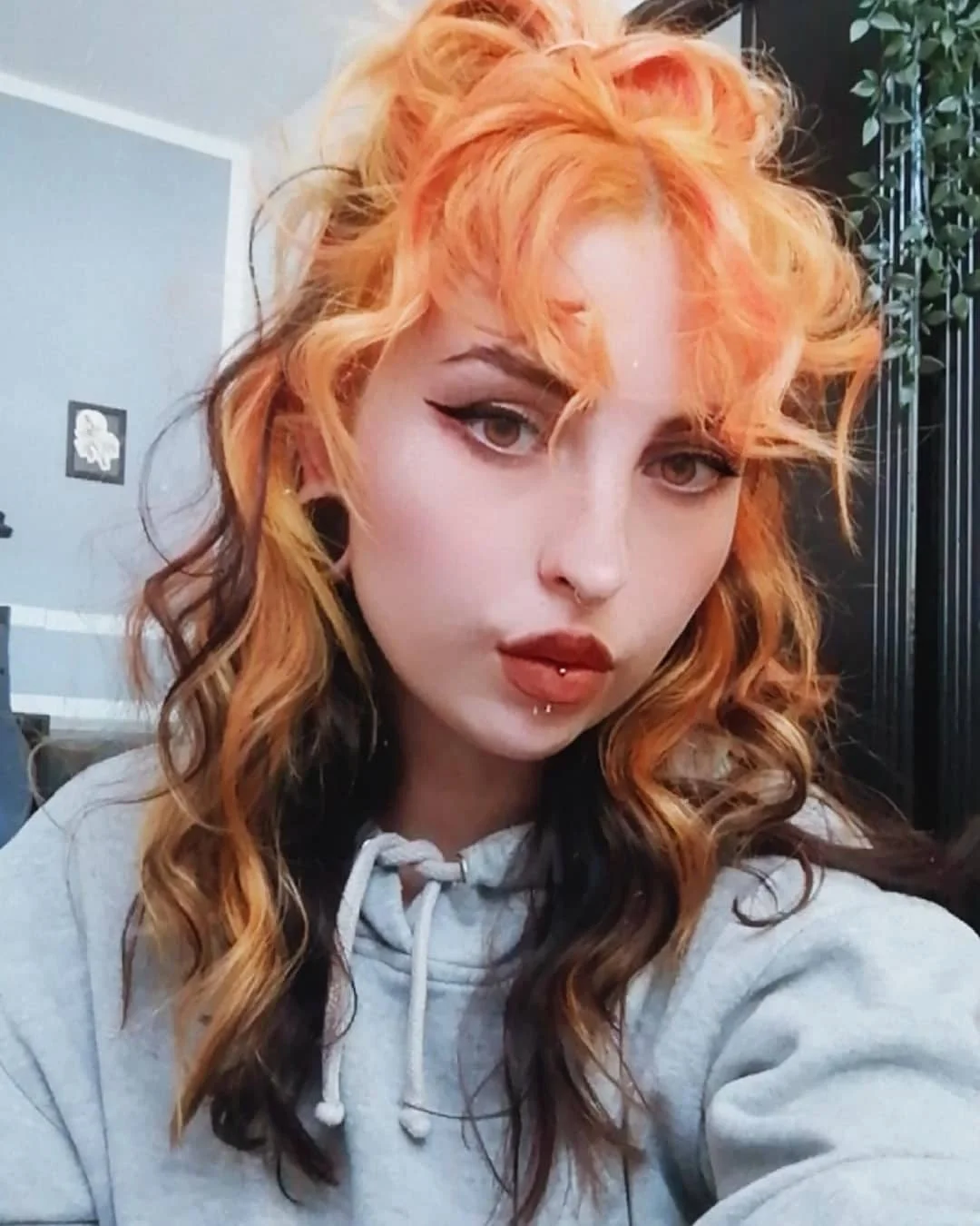 edgy summer shag hairstyle 2026 Electric Sunset Shag With Punky Contrast