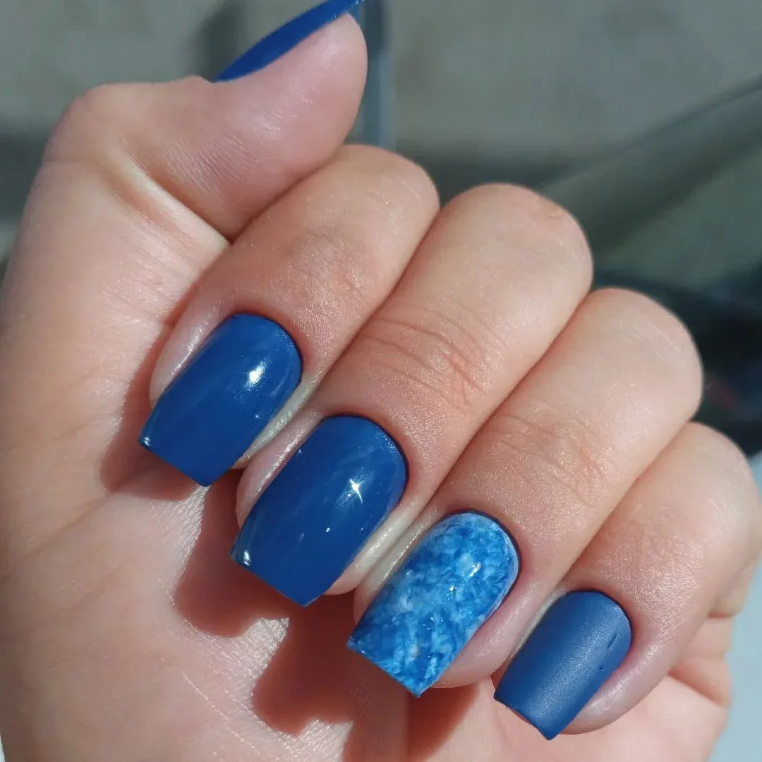 summer manicure color ideas 2026 Deep Ocean Blue Nails With A Modern Coastal Feel