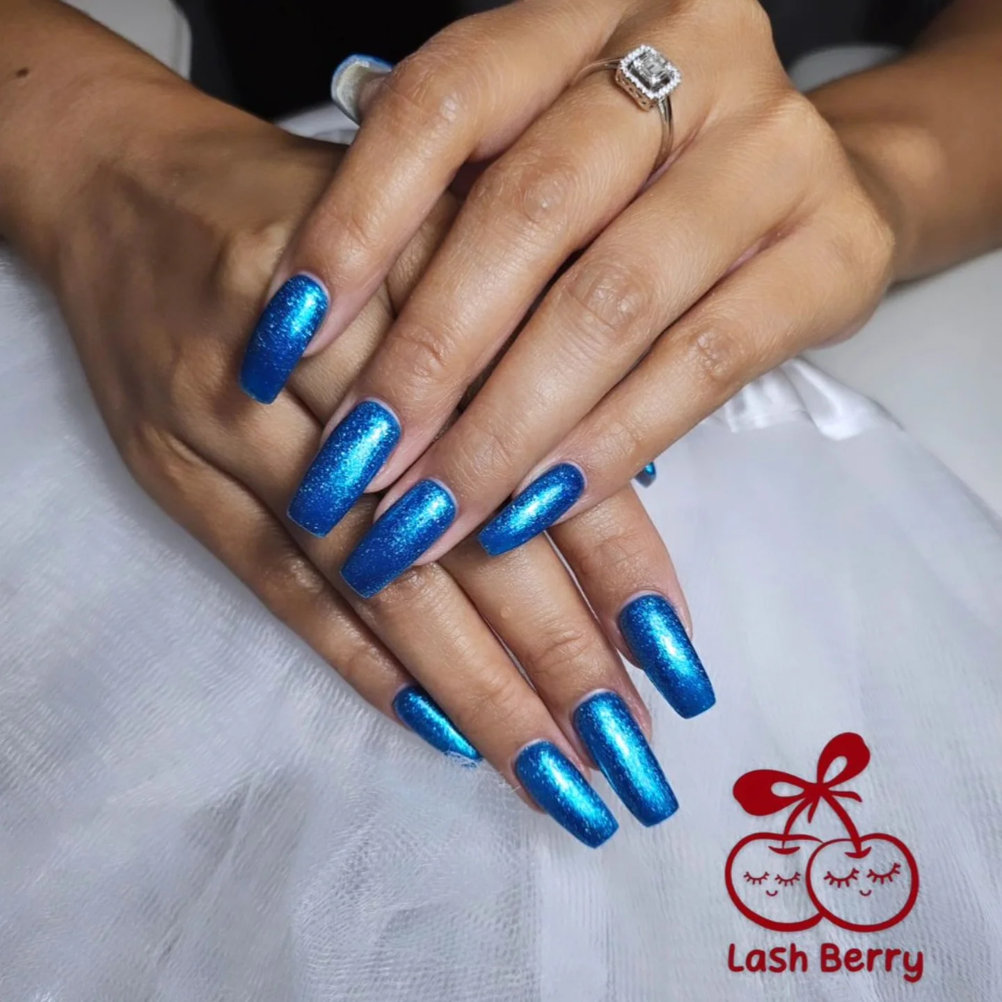 summer nails one color 2026 Metallic Ocean Blue For Statement Summer Style