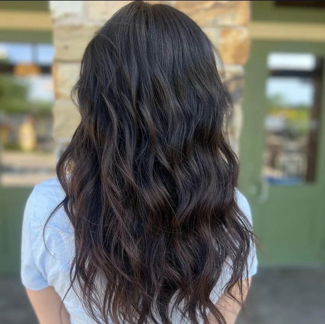modern summer espresso brunette hair color 2026 Soft Espresso Waves With Smoky Dimension