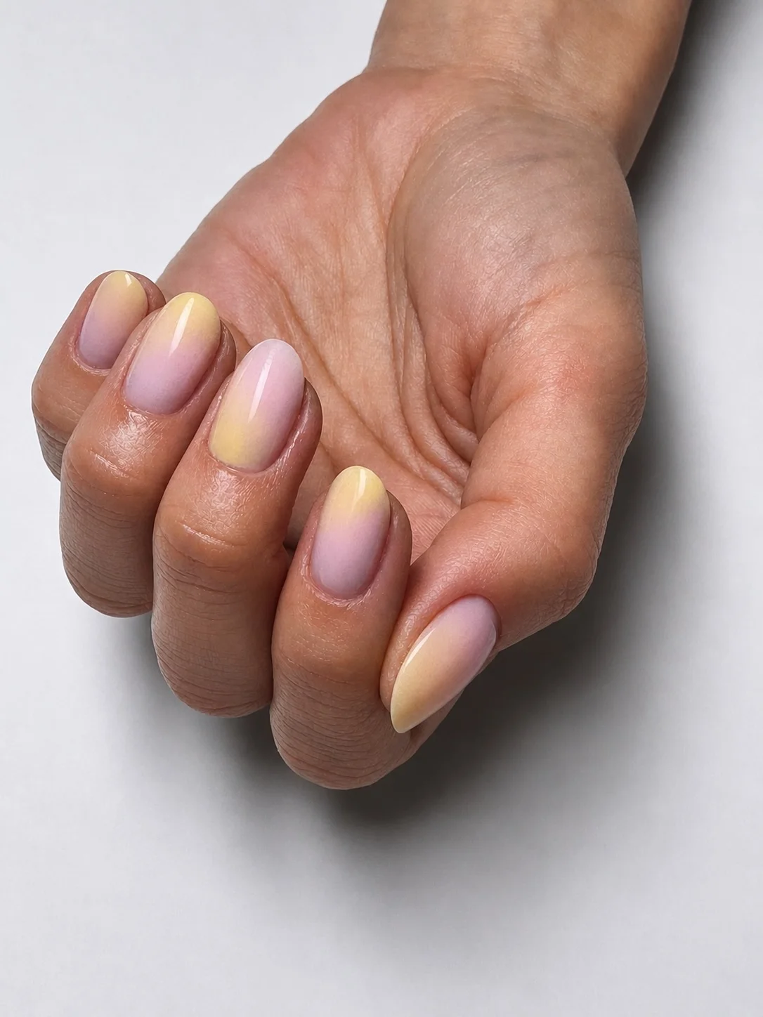 summer ombre nails 2026 Soft Lemonade Fade Almond Nails
