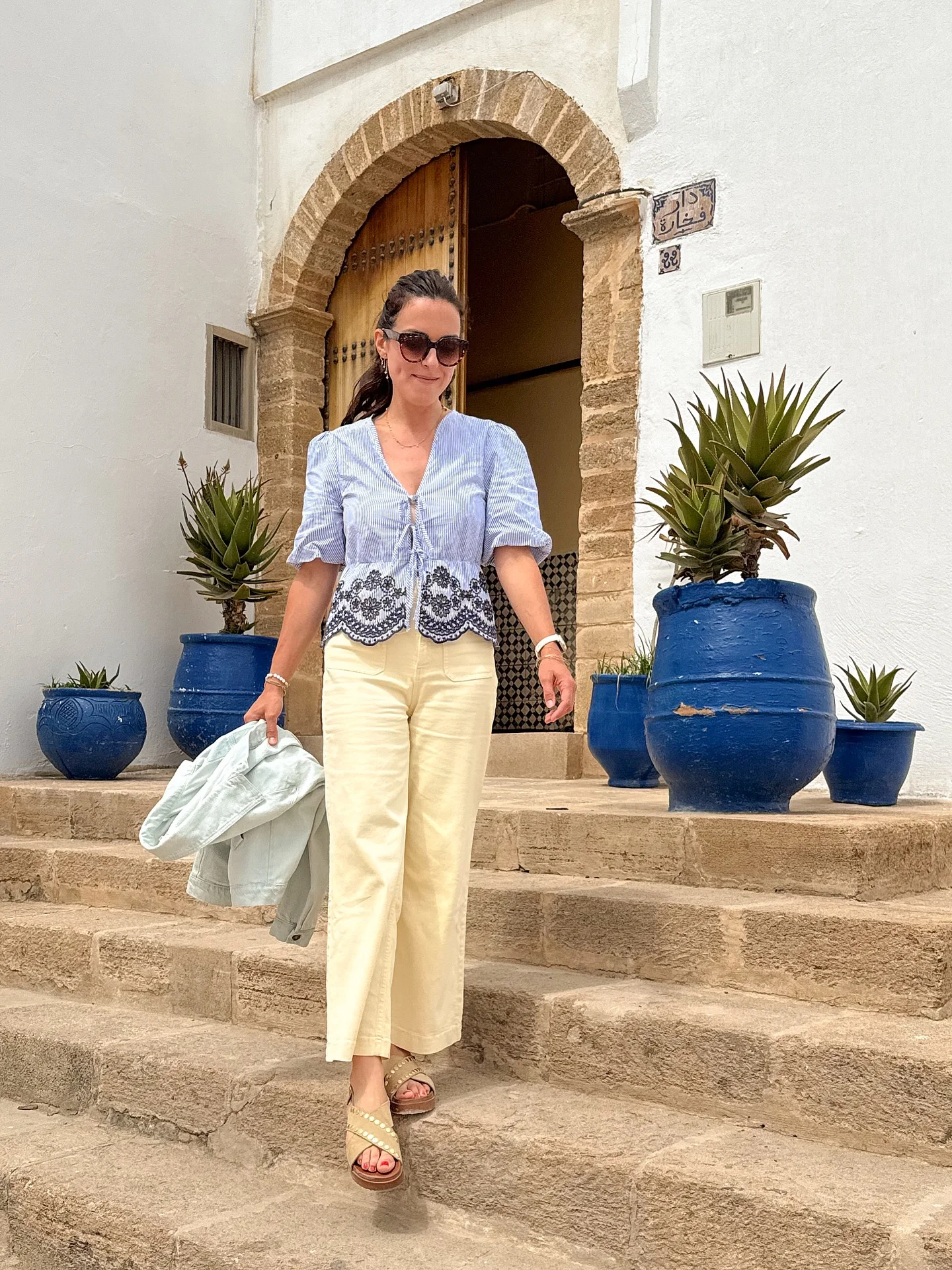 june outfits ideas 2026 Soft Blue Embroidery With Coastal European Charm