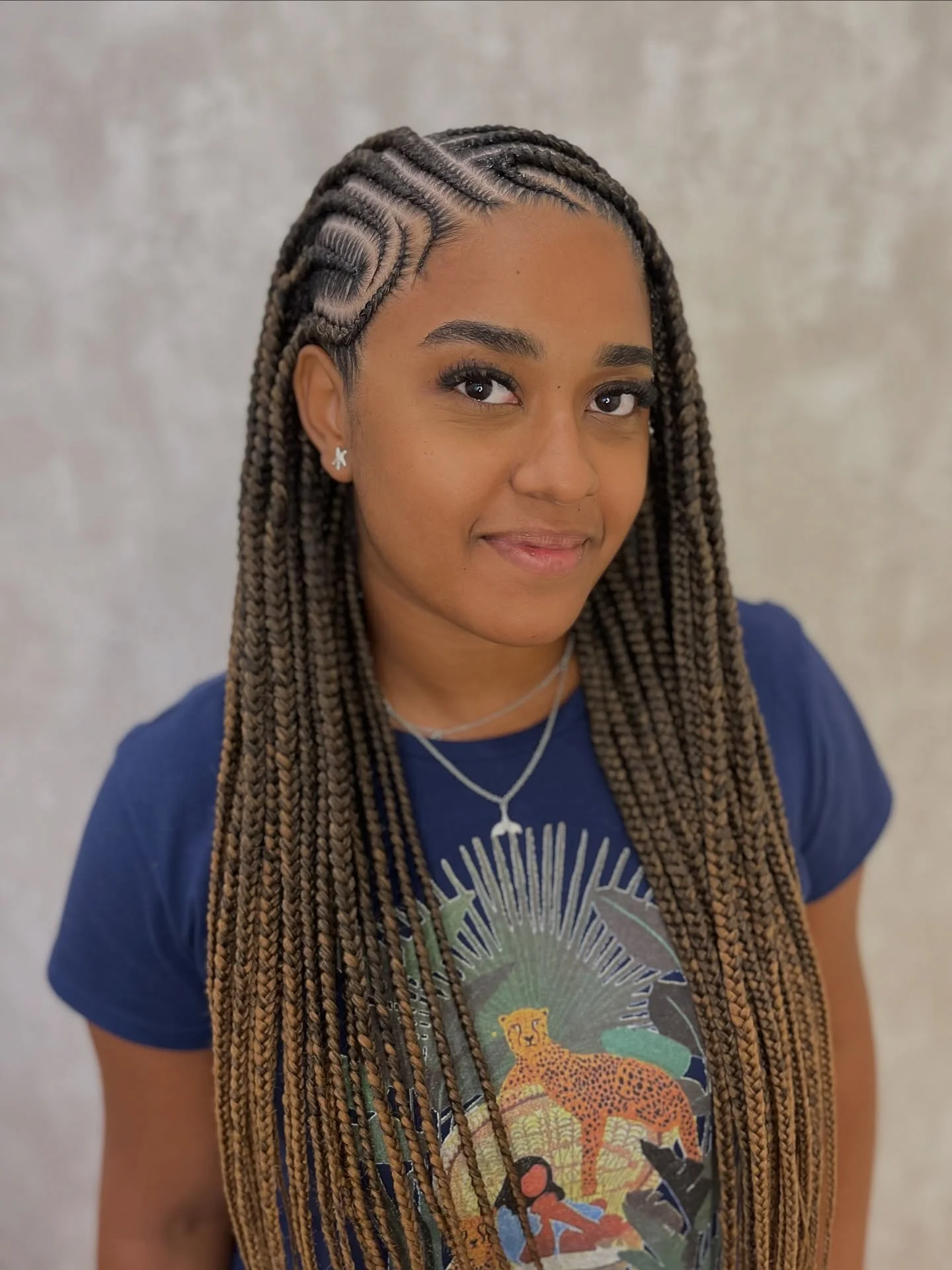 regal summer hairstyle black women 2026 Precision Cornrows With Waist-Length Box Braids