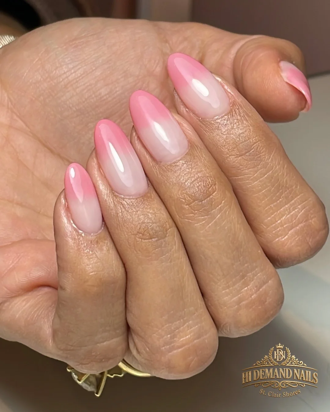 summer ombre nails 2026 Glossy Baby Pink Milky Ombre