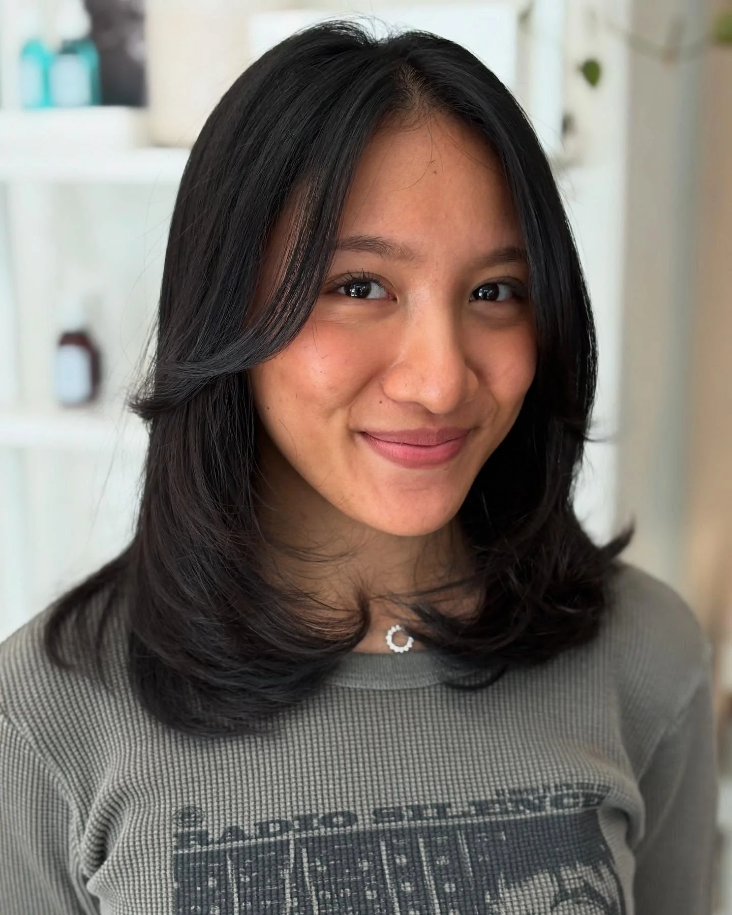 light summer haircuts for medium hair 2026 Soft Face Framing Layers With Curtain Flow